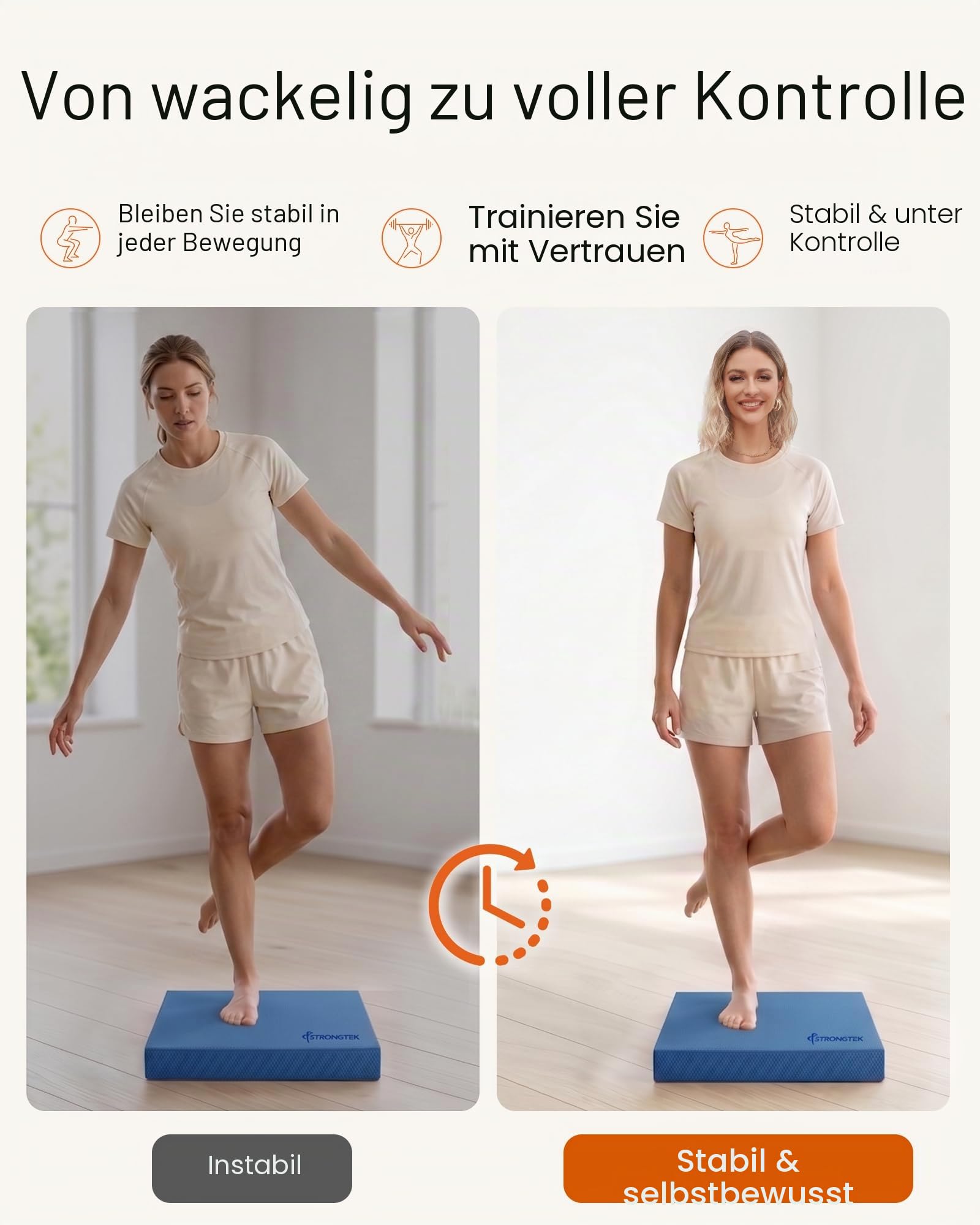 StrongTek Professional Foam Exercise Balance Pad.15.8" x 13" x 2", High Density TPE Schaum Kniepolster, rutschfest, wasserfest, für Balance Training, Physiotherapie, Yoga und mehr