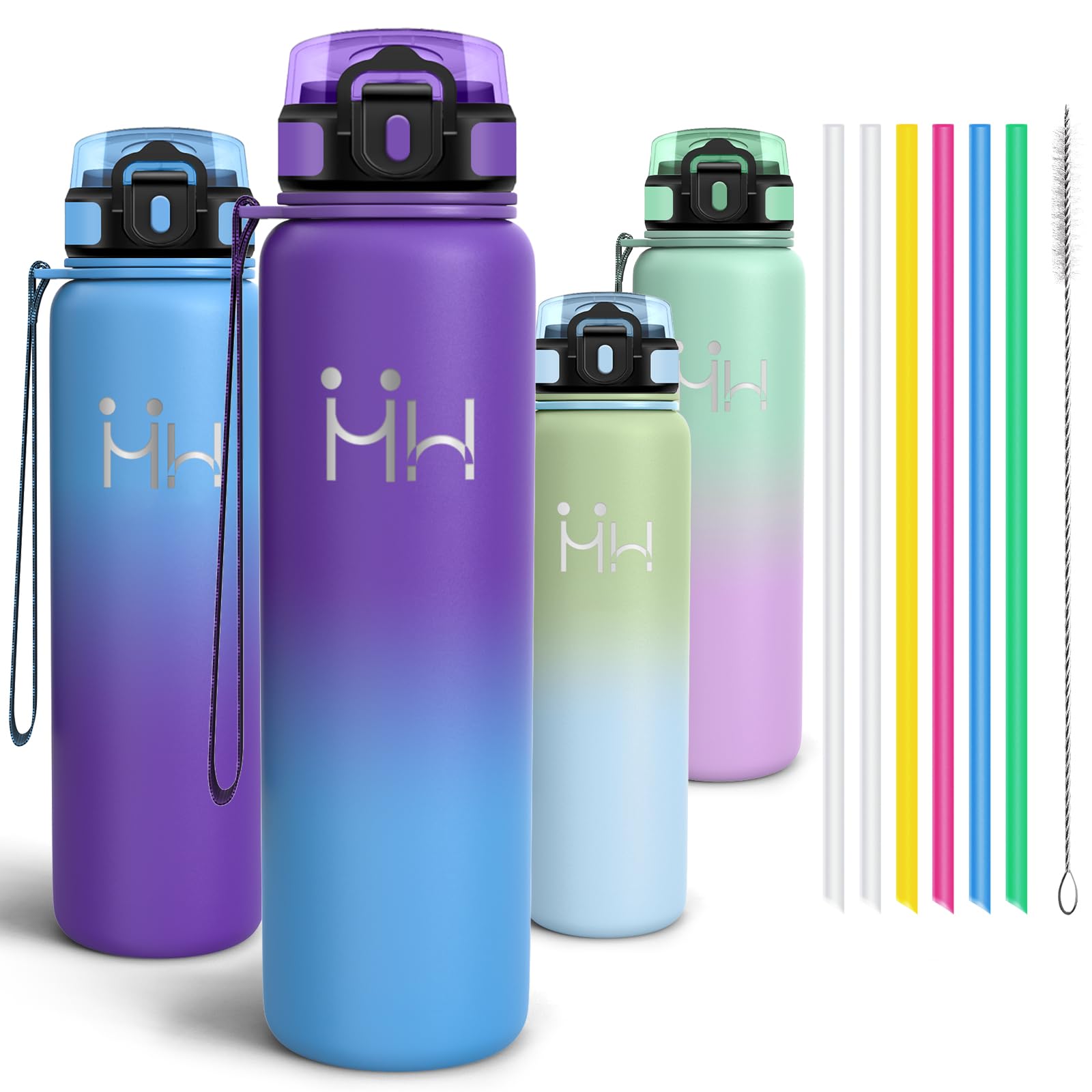 Motswedi Insulated Water Bottle, 1000 ml, Stainless Steel Water Bottle, Reusable, Thermal Bottle, BPA Free, Water Bottles – Lilac & Sky Blue