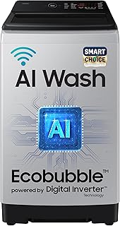 Samsung Smart Choice 10 Kg, 5 Star, AI Wash, AI Energy Mode, Wi-Fi, Ecobubble, AI VRT+, Soft Closing Door, Digital Inverter, Fully-Automatic Top Load Washing Machine (WA80F10E2LTL, Lavender Gray)