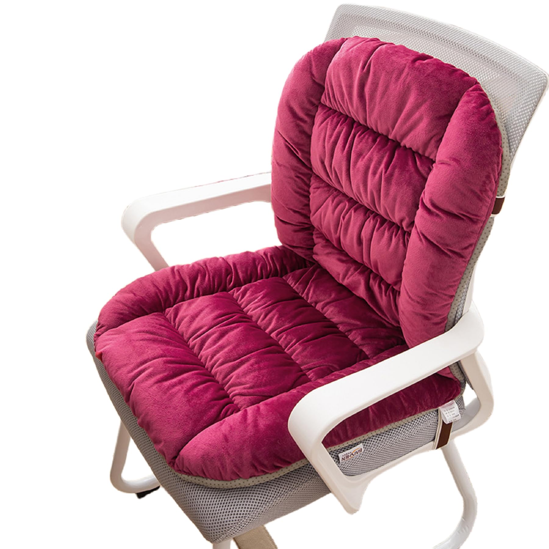 Plush Chair Cushion with Ties – Soft Seat Cushion for Dorm Desk Chairs – Copertura rimovibile confortevole Seating Wine Red Color – Ideale per studenti universitari