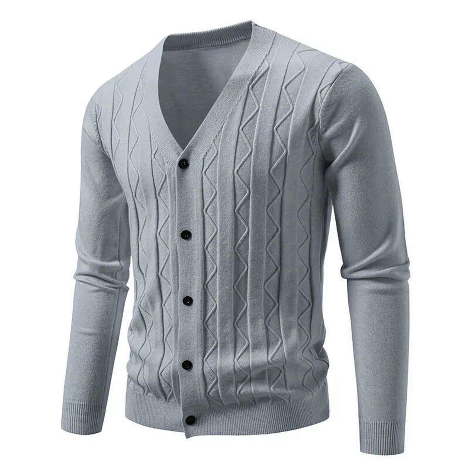 Męski sweter z dzianiny Smart Casual Sweter z dzianiny z dekoltem w serek Slim Męska odzież wierzchnia lekka kawa-m