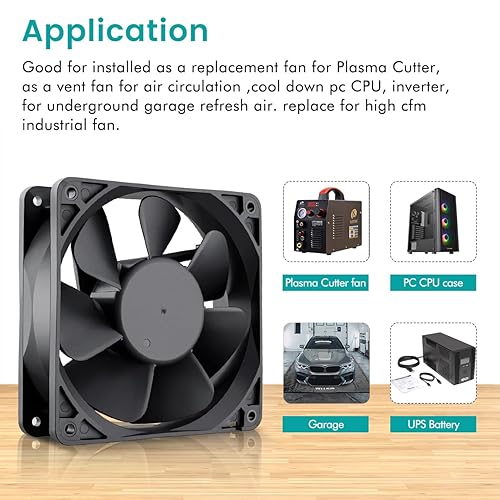 Miniatura 4 de Wathai Ventilador de caja de enfriamiento industrial DC sin escobillas de 4.724x4.724x1.496 in 4.724 in 24V 2Pin