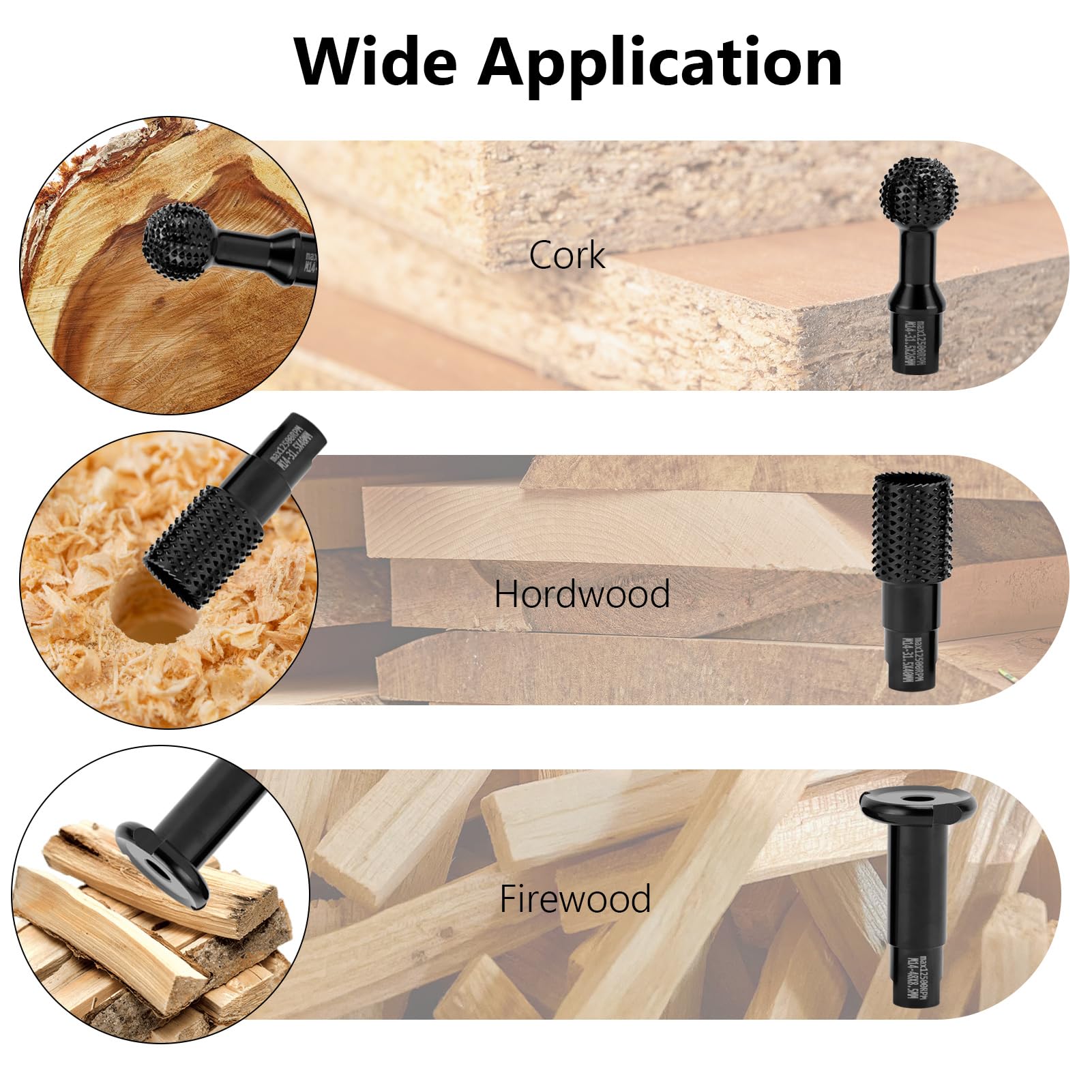 3PCS Angle Grinder Wood Carving Discs Attachment, Sphere Rotary Burr Ball Set M14, Cutting & Sanding Tools - Image 4