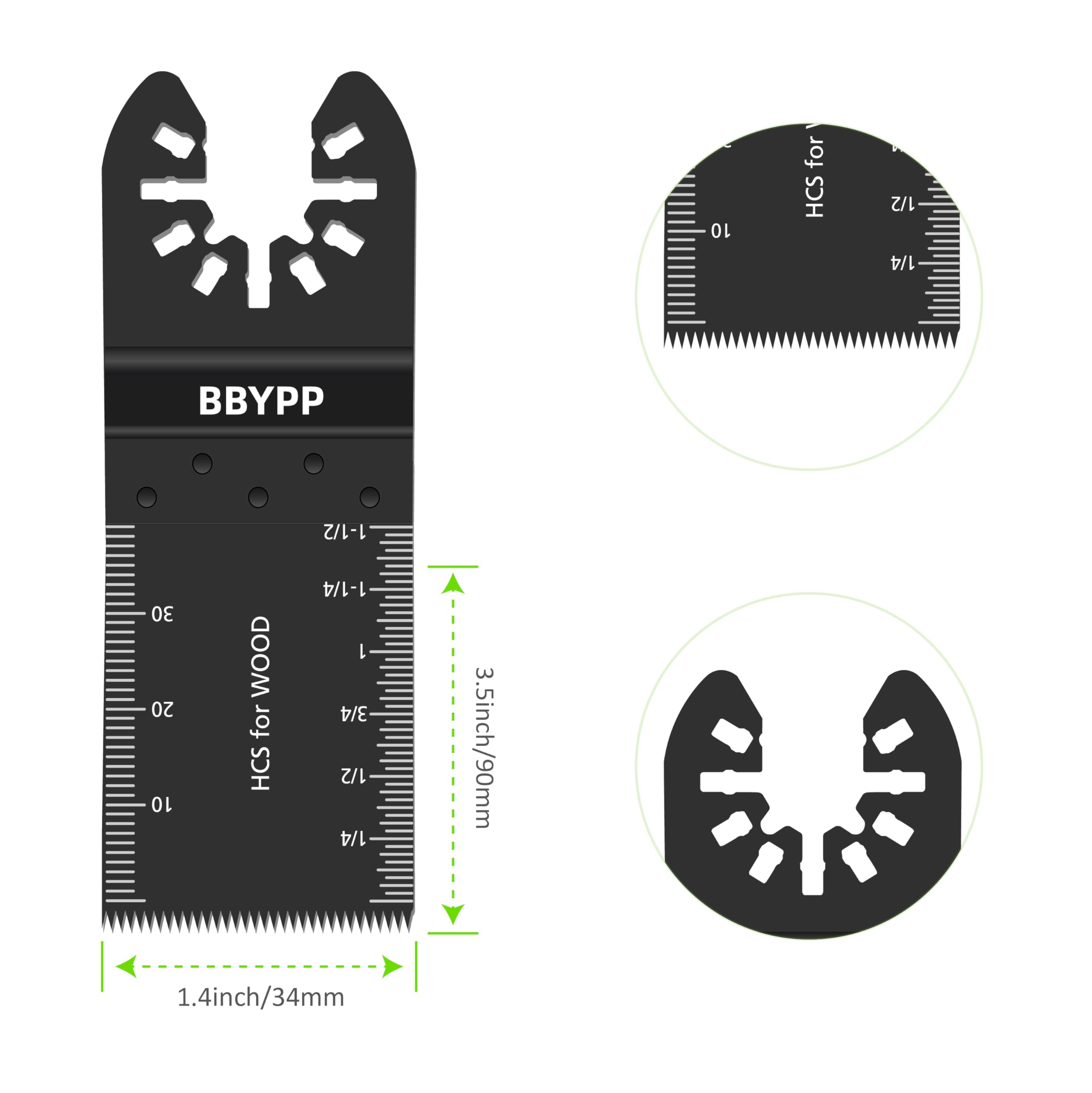 14 Pezzi Lame Multifunzione, Lame Utensile Multifunzione Oscillante 34mm, Attacco Rapido Kit Per Legno Plastica PVC