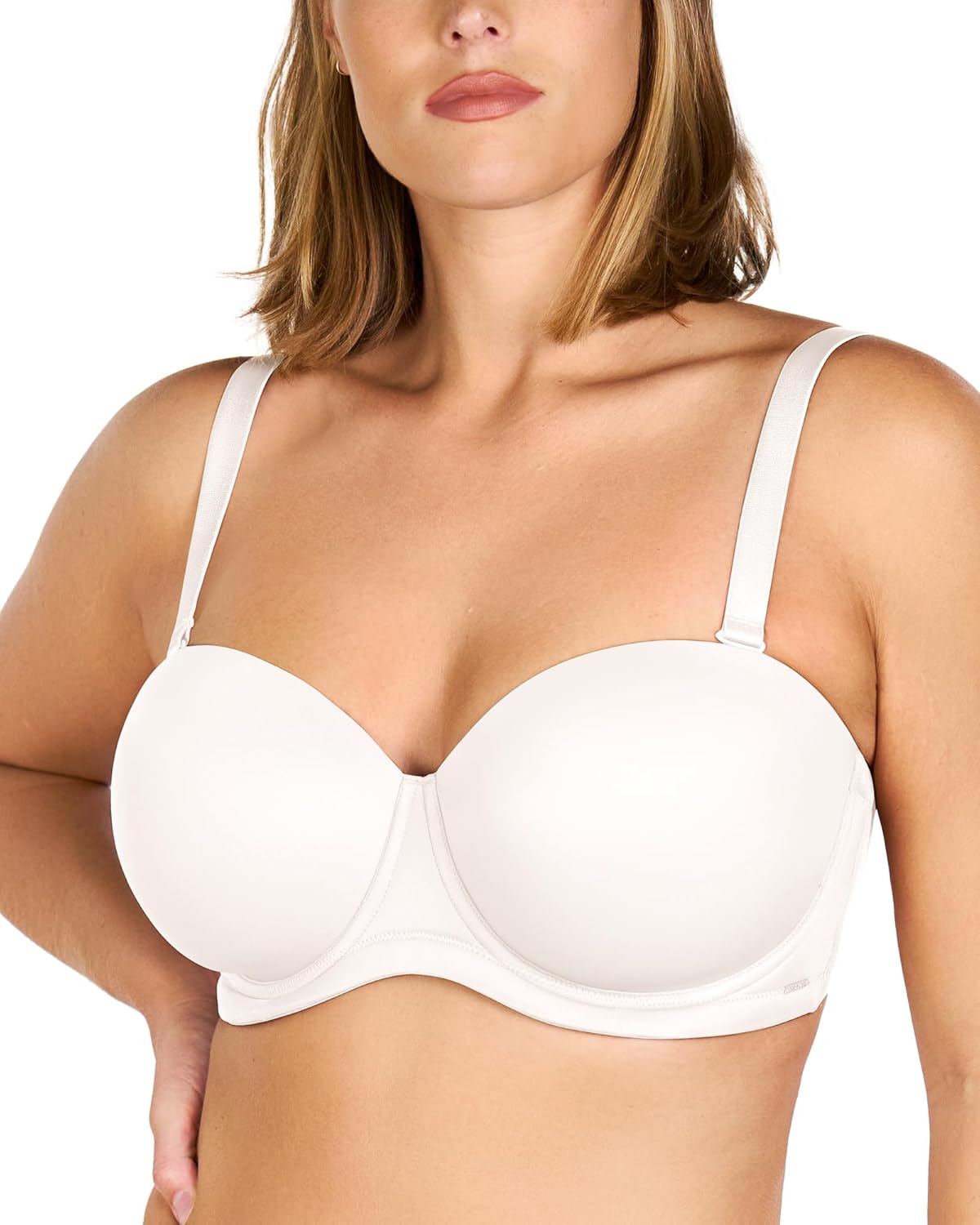 HSIA Strapless Bras for Women Large Bust Non Slip Full Coverage Underwire Supportive Multiway Strapless Bra Plus Size White - Image 4