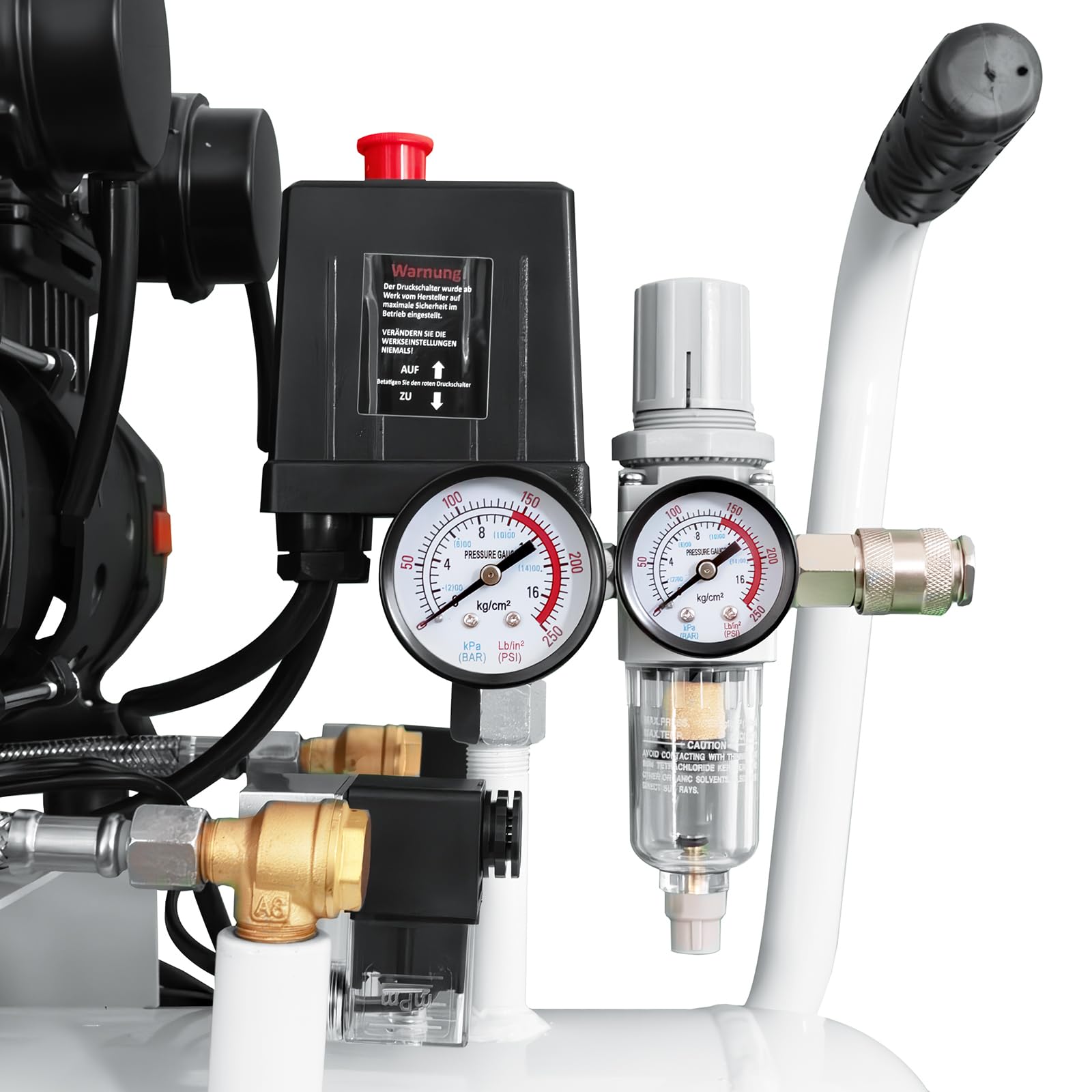 KnappWulf Compresor silencioso con caldera de 50 l, compresor de aire comprimido KW4050, 10 bar, 440 l/min