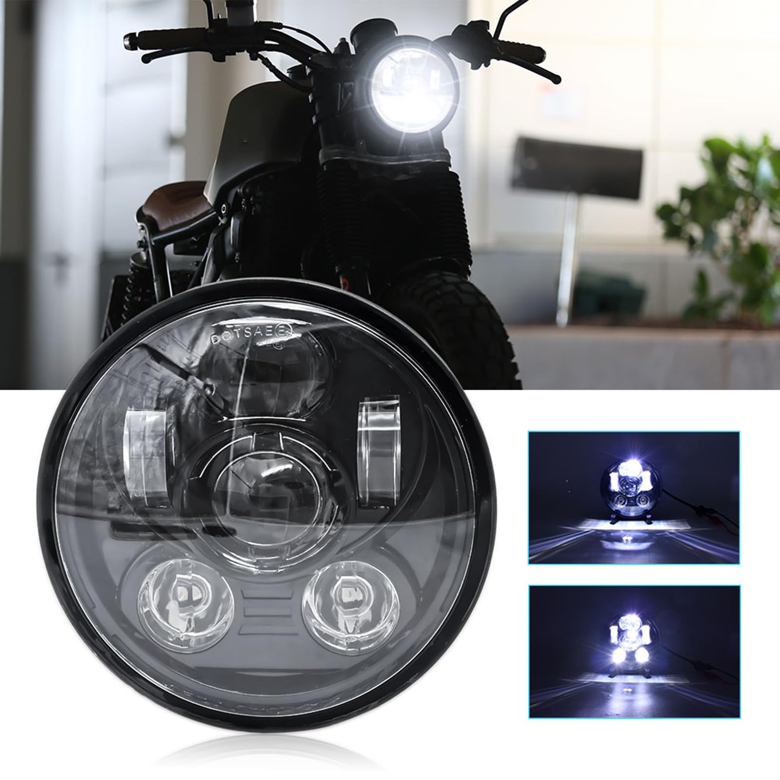 Amazon | LEDヘッドライト,5-3/4 インチ 5.75 インチオートバイ LED