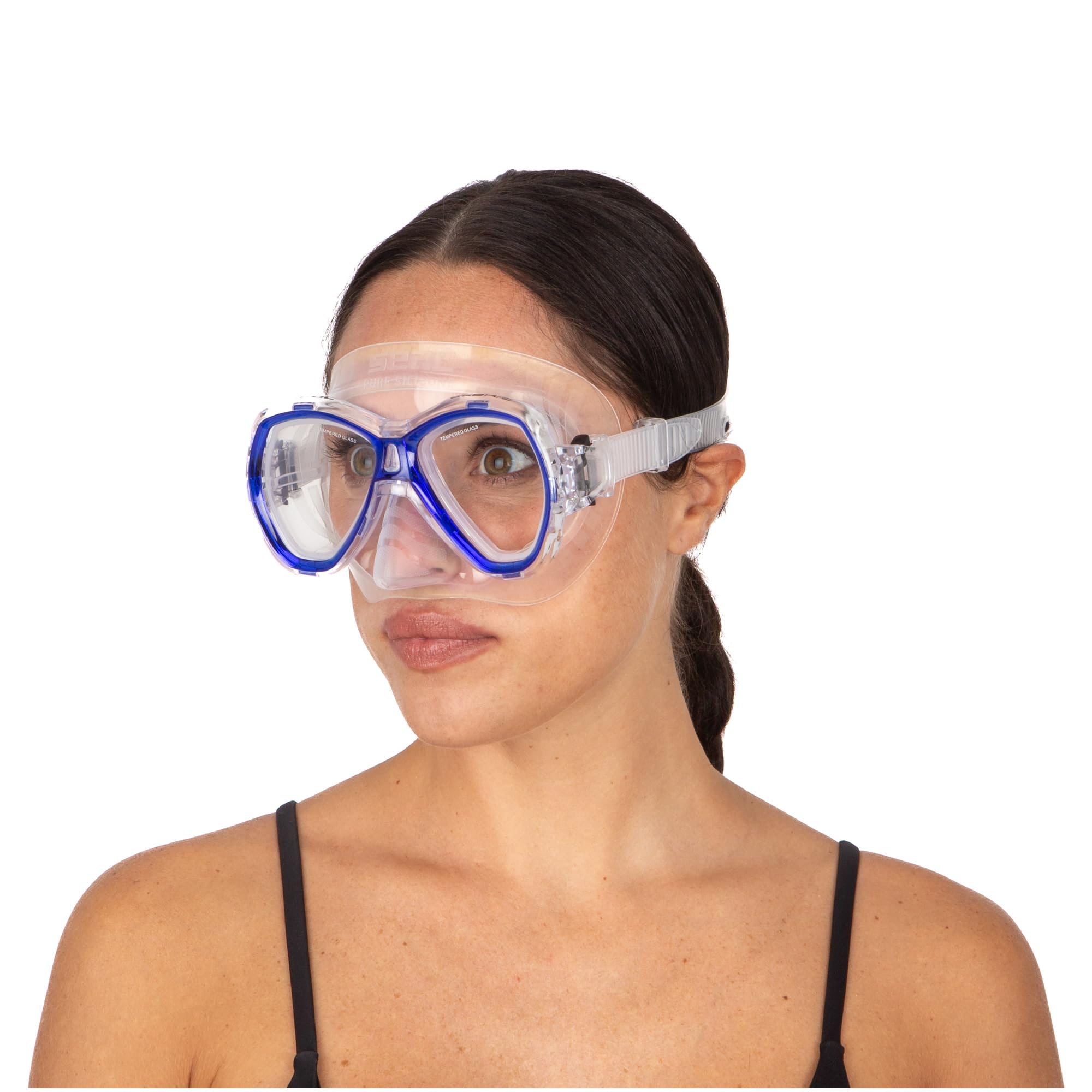 SEAC Set Elba - et de Snorkel con máscara subacuática y Tubo con válvula para la Purga de Agua para Adultos Unisex Adulto
