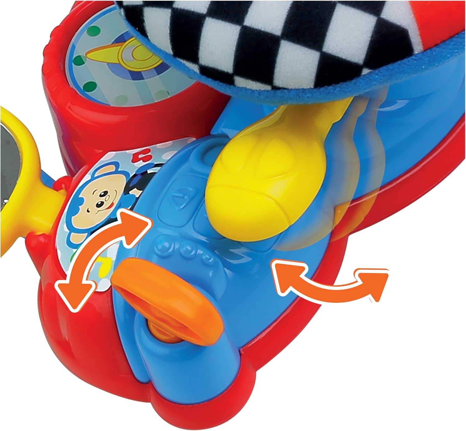 winfun Baby Learning Steering Wheel with Sound and Light, 360° Spin, Movable Gearshift, Stroller Attachment, Interactive Toy for Motor Skill Development, Sensory Stimulation, Fun for Infants and