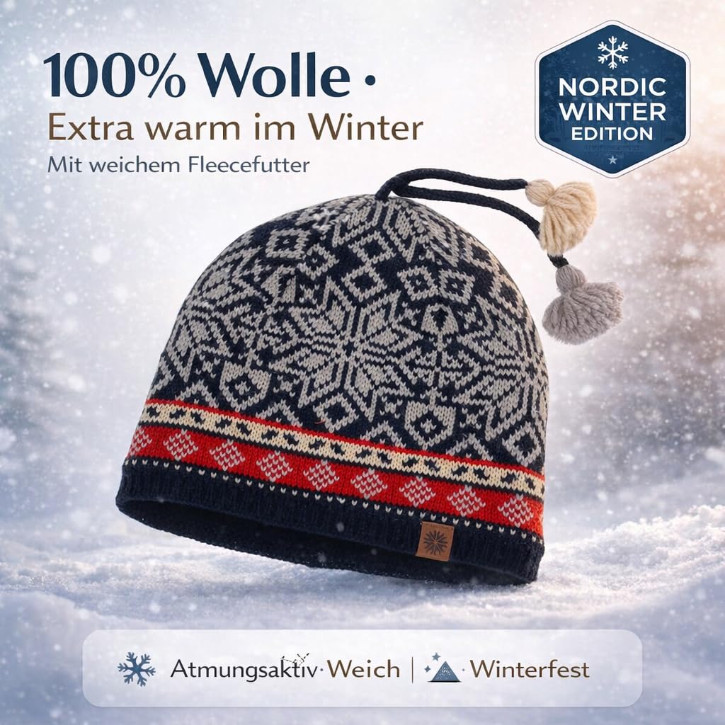 Icewear Holmenkollen Bonnet de Style norvégien avec Gland