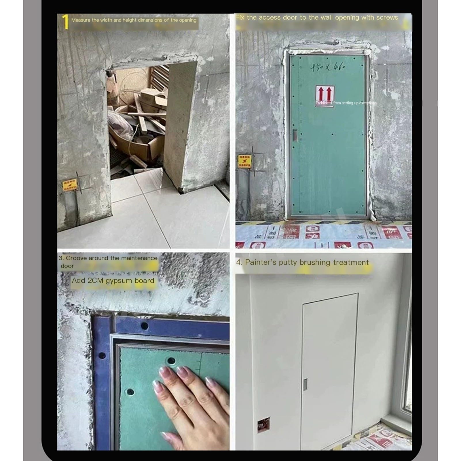 Pannello di accesso per cartongesso - Design quadrato, da incasso e verniciabile, facile installazione per controsoffitto