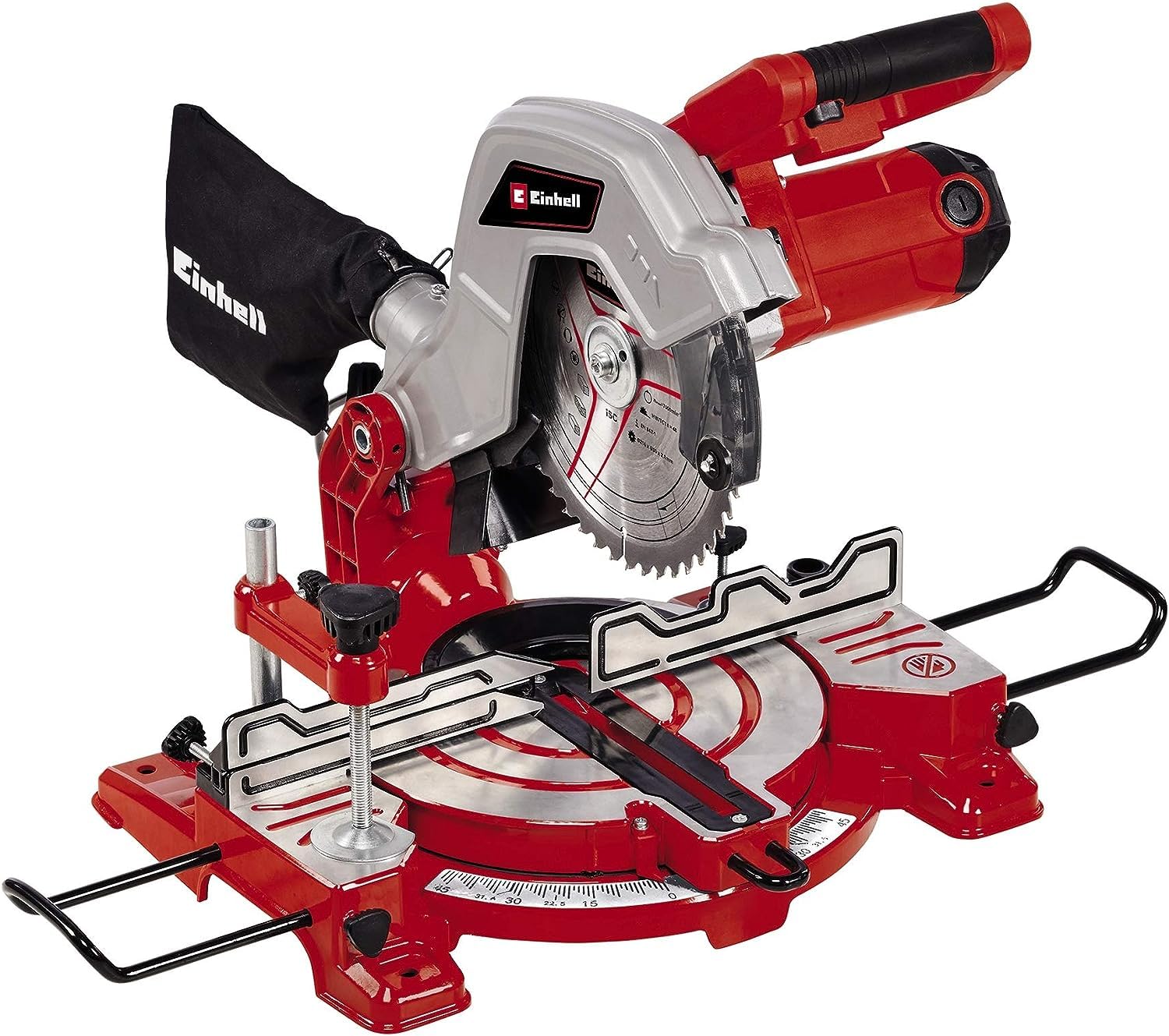 Einhell Scie à onglet TC-MS 216 1600 W table aluminium coulé sous pression pivotante inclinable 45° lame carbures tungstène
