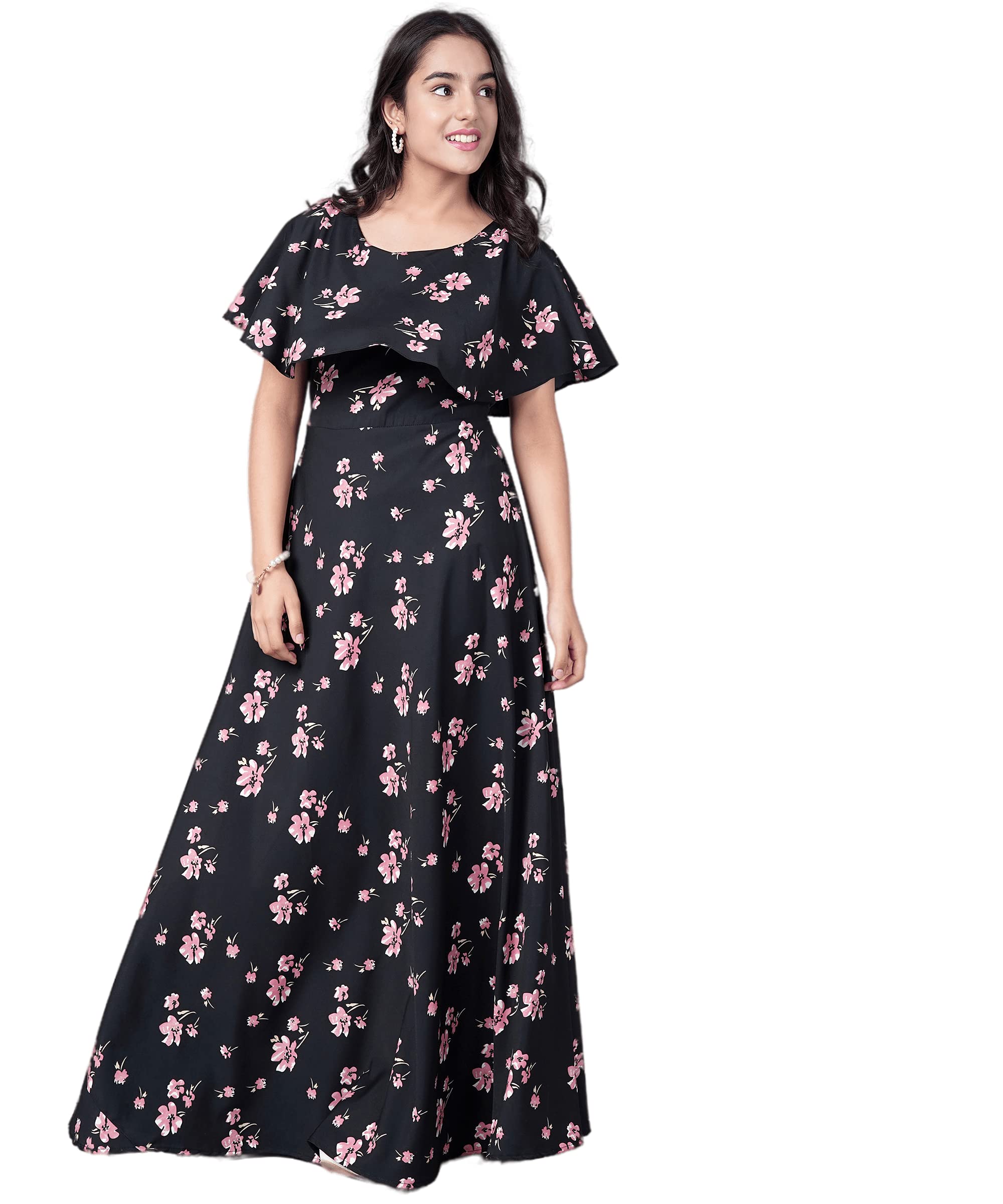 Women Crepe Floral Printed Gown || Stylish Gown for Girls || Full Length Gown for Women & Girls