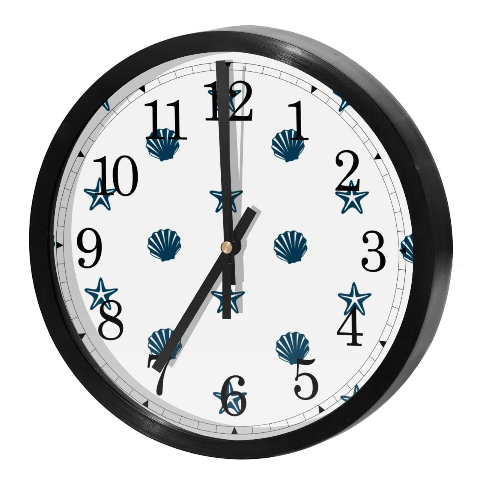 Horloge murale silencieuse à quartz sans tic-tac ronde pour décoration de maison et bureau