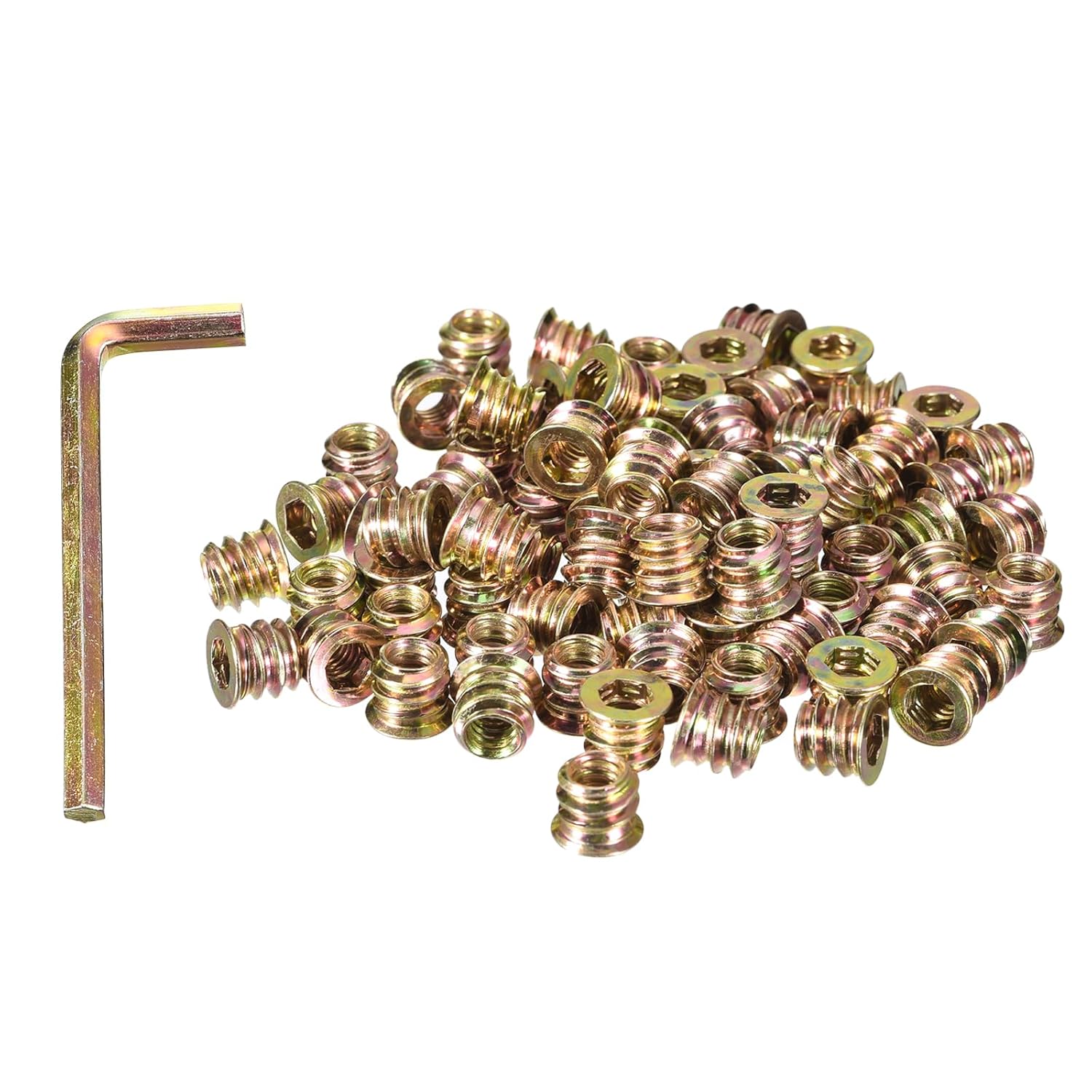 uxcell 1/420 x 10mm Threaded Inserts Nuts, 100pcs Threaded Inserts for