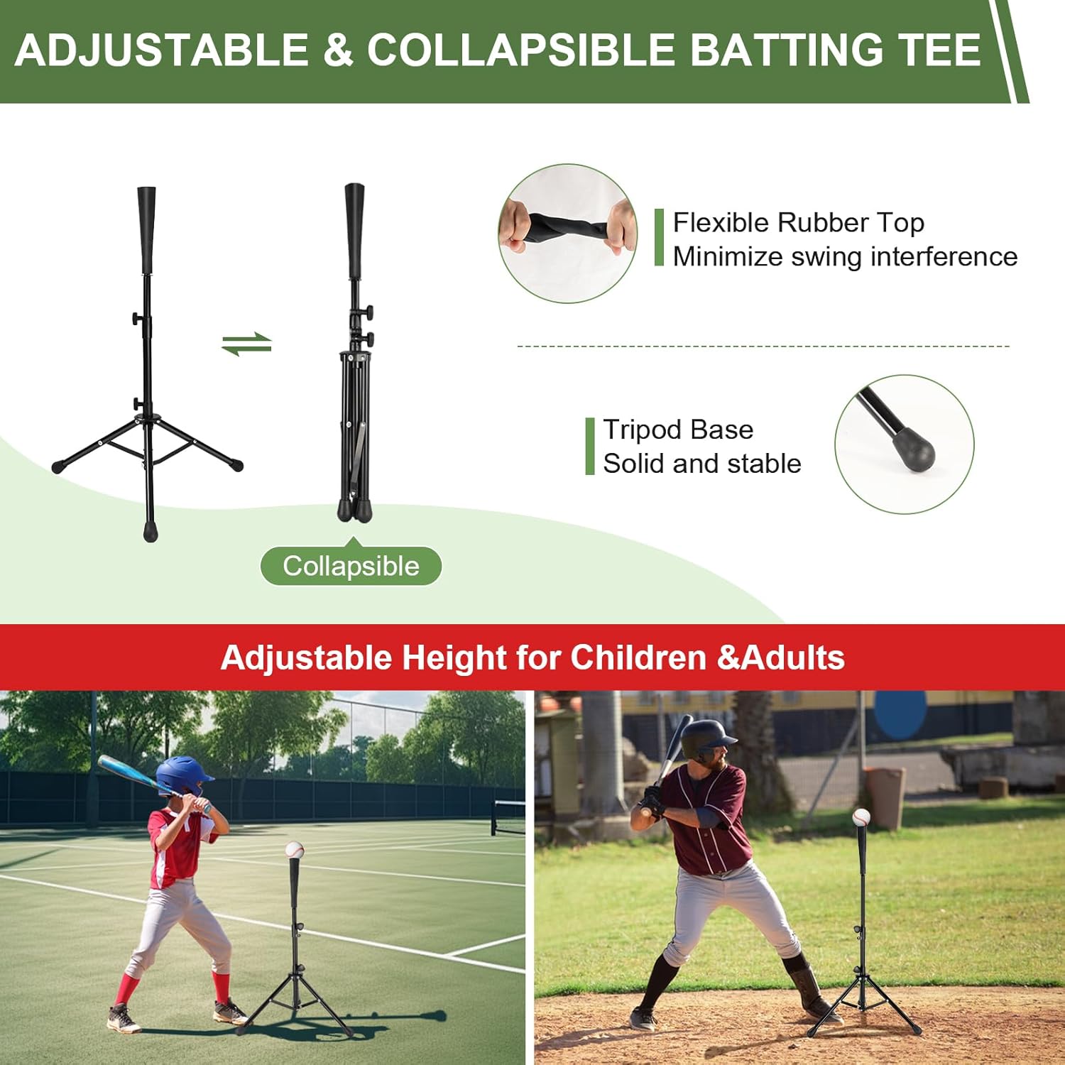 7x7 ft Baseball & Softball Practice Net with Bow Frame for Batting, Hitting, Pitching, Portable Baseball Training Net with Batting Tee, Ball Caddy, 2 Strike Zone and Carry Bag and Stakes