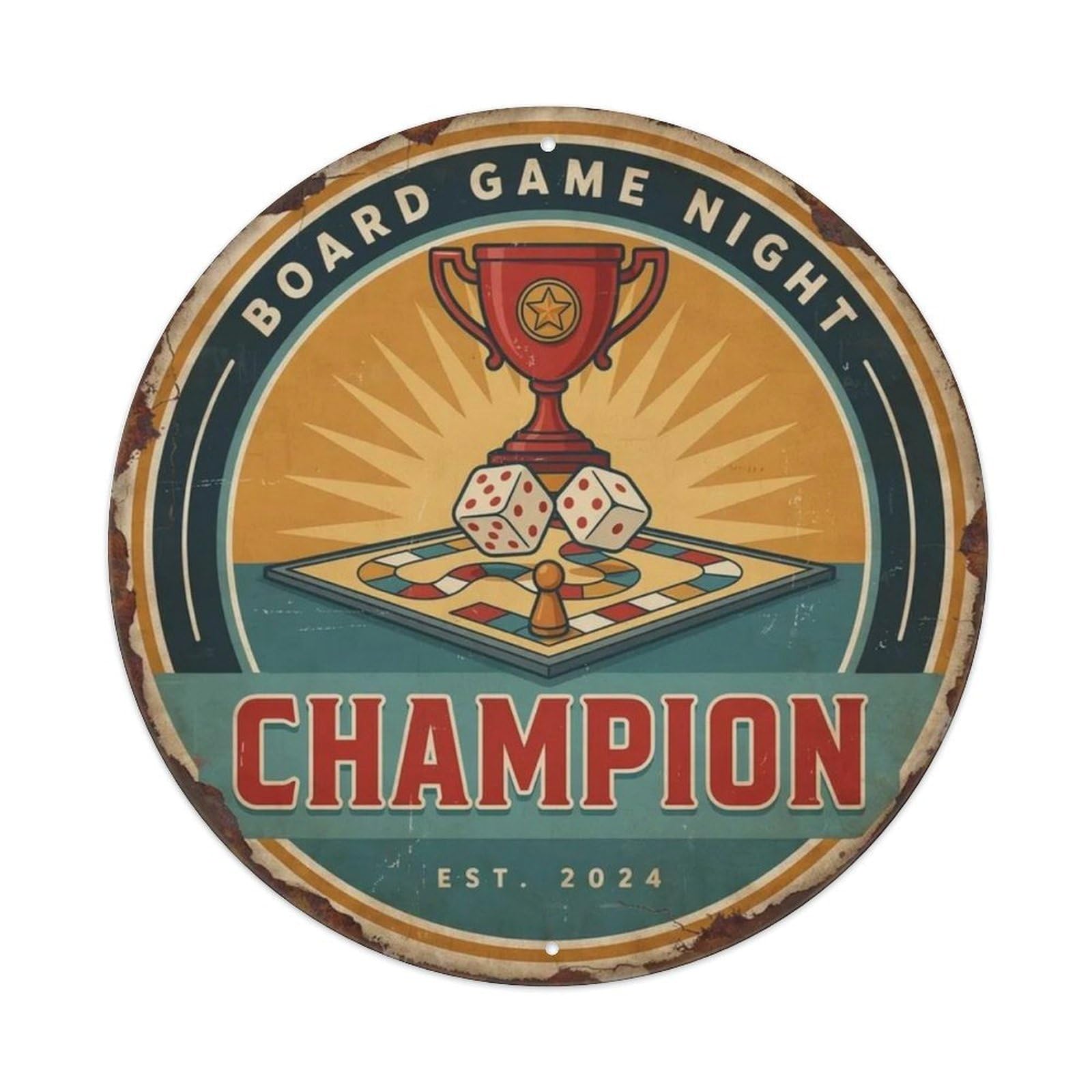 Board Game Night Metal Tin Sign Plaque