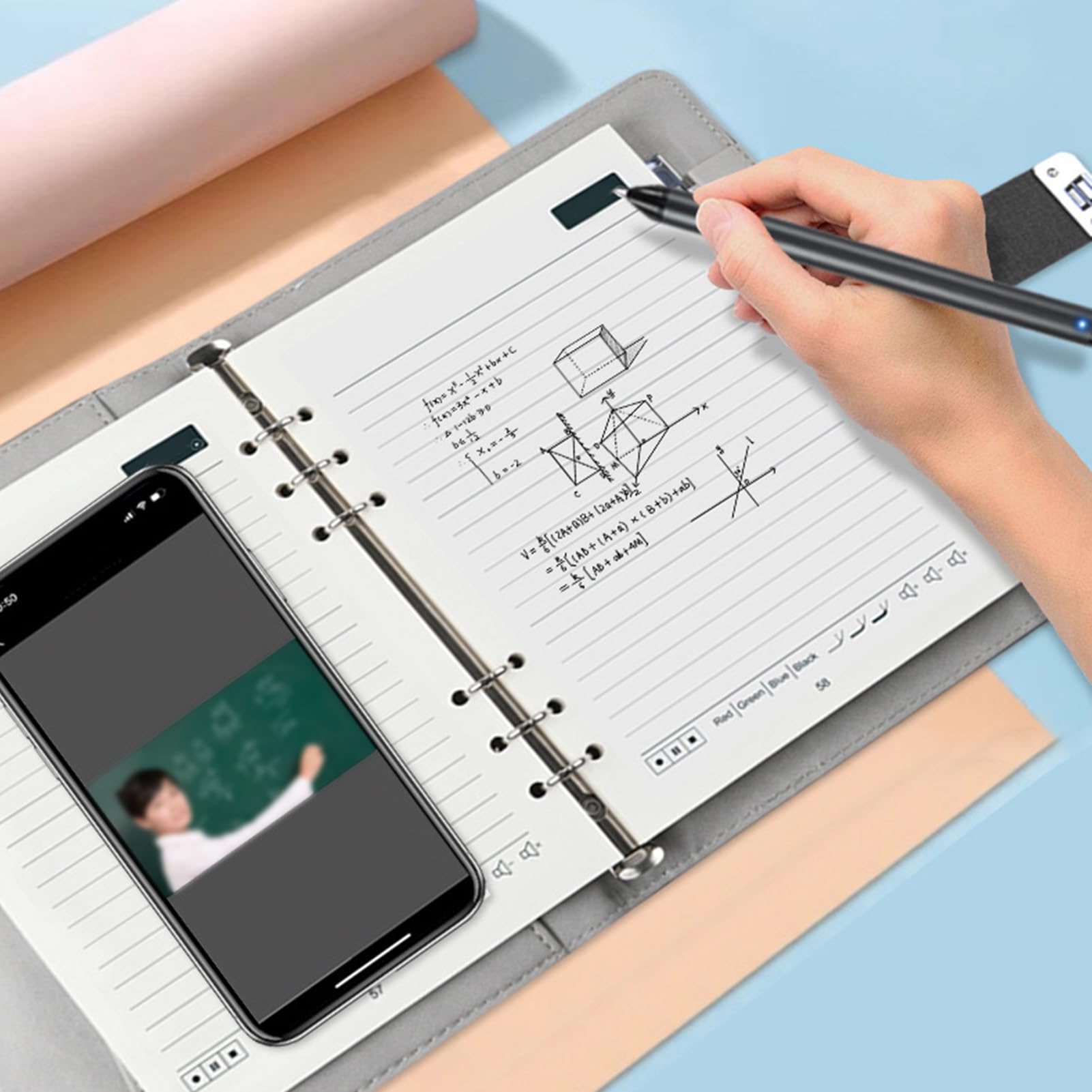 Smart Pen Pen Notebook Set di Scrittura, Digital Notebook Sync Pen con Cache Offline, Disegno di Intelligenza Artificiale, Condivisione Facile, per Risparmio in Tempo Reale, (Modello di lino)