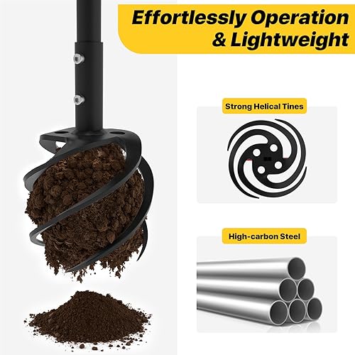 Miniatura 5 de Herramienta de jardín manual para jardinería con mango largo, herramienta de mano de garra de jardín de 44.3 pulgadas para aireador de césped,