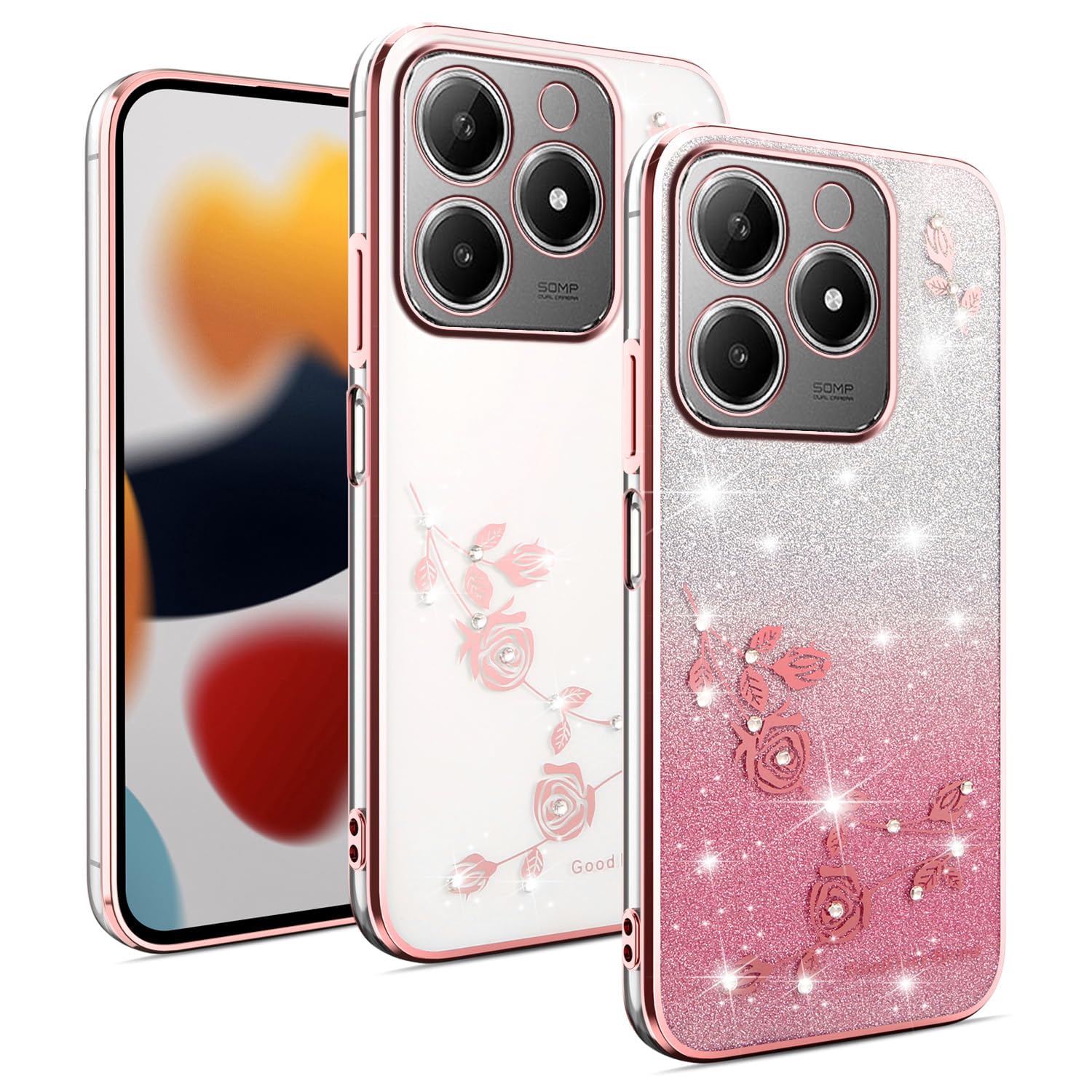 Custodia Diamanti Motivi Floreali XINYEXIN Cover Glitter Per Huawei Nova 11i, Custodia Bling Custodia Per Huawei Nova 12i