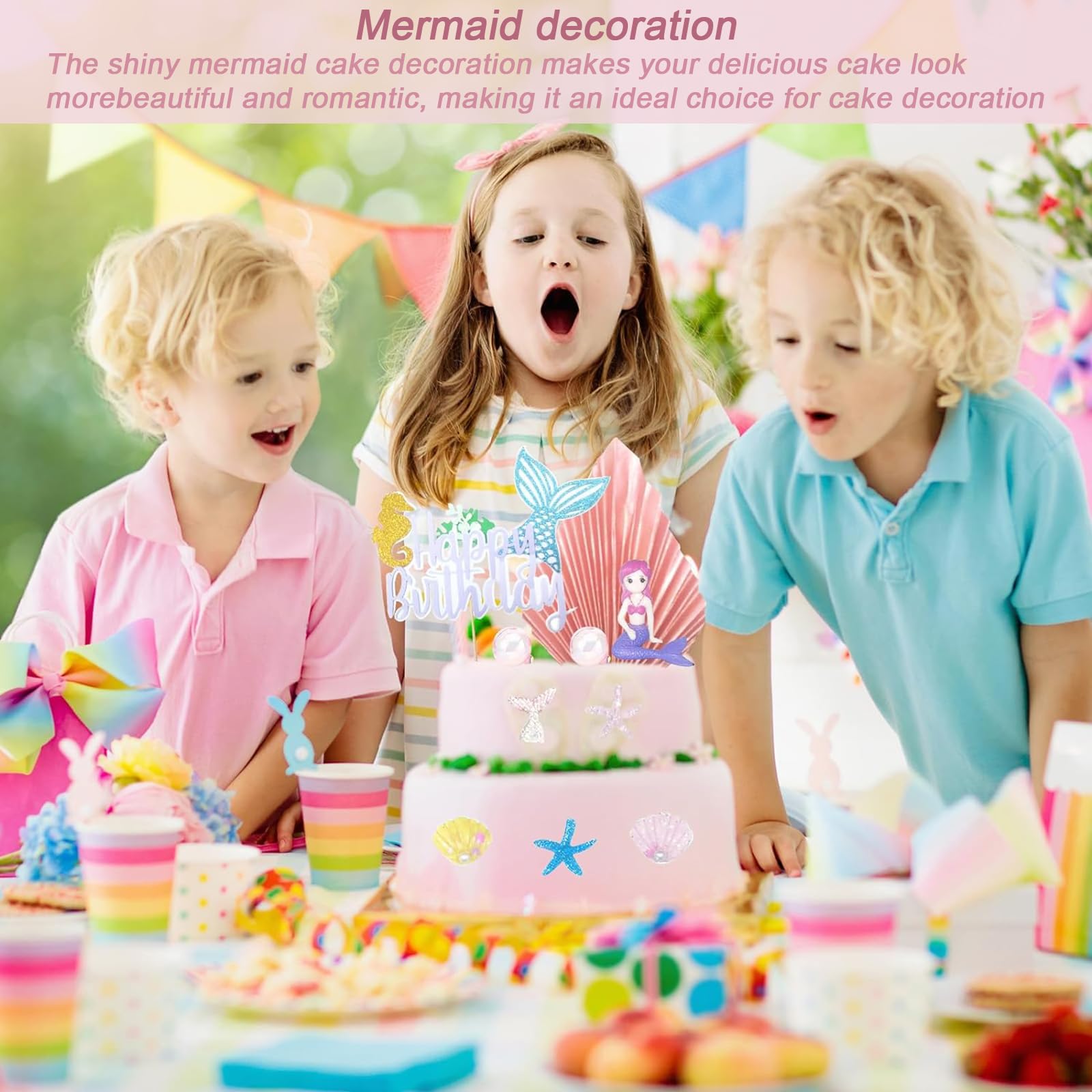 Zeemeermin Taartdecoratie, 32 stuks, zeemeermin, cupcake-toppers