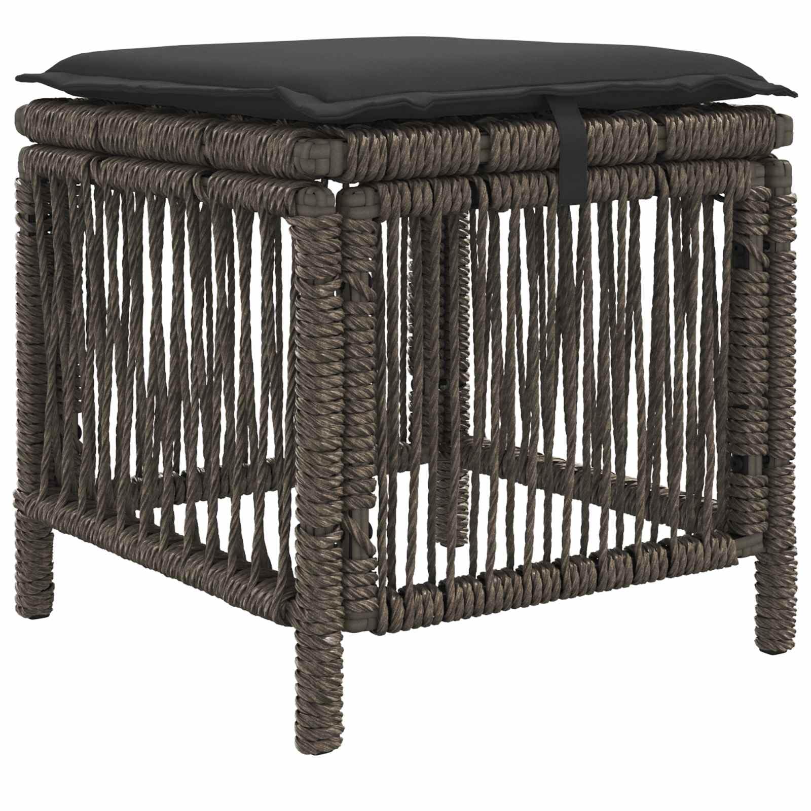 Juego de comedor de jardín de 3 piezas con mesa y taburete, color gris | Conjunto de asientos para balcón y terraza resistente a la intemperie con mesa regulable en altura y cómodos taburetes.