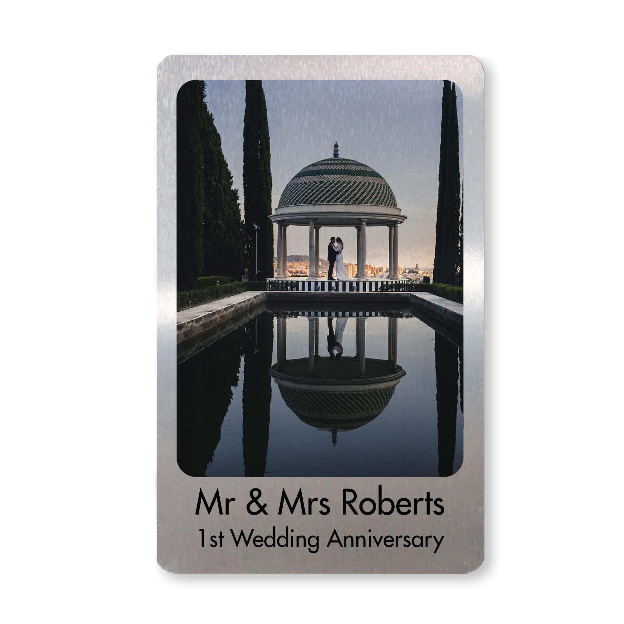 Anniversary 1st 2nd 3rd Gift For Husband Wife Personalised Metal Wallet Card
