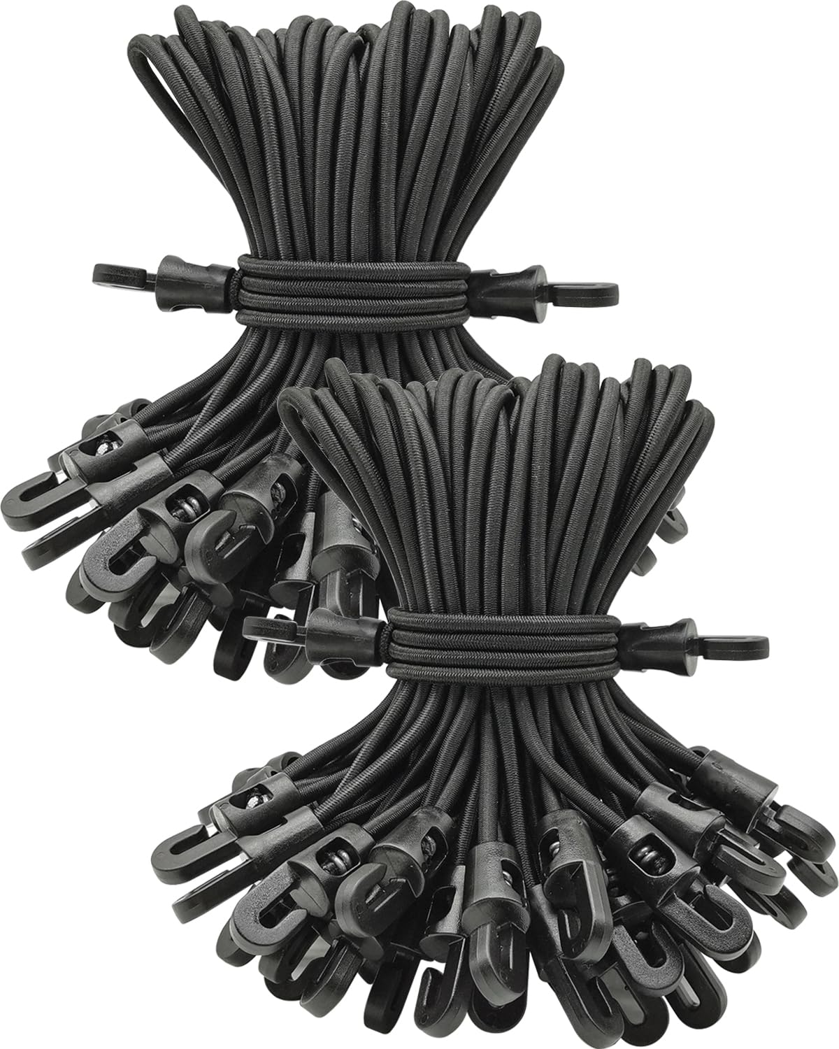 BINCKIN Spanngummi mit Haken 15 cm, 25 Stück Kurz Gummispanner, Zelt Planenspanner Expander für Planen, Netze, Banner, Camping, Schwarz