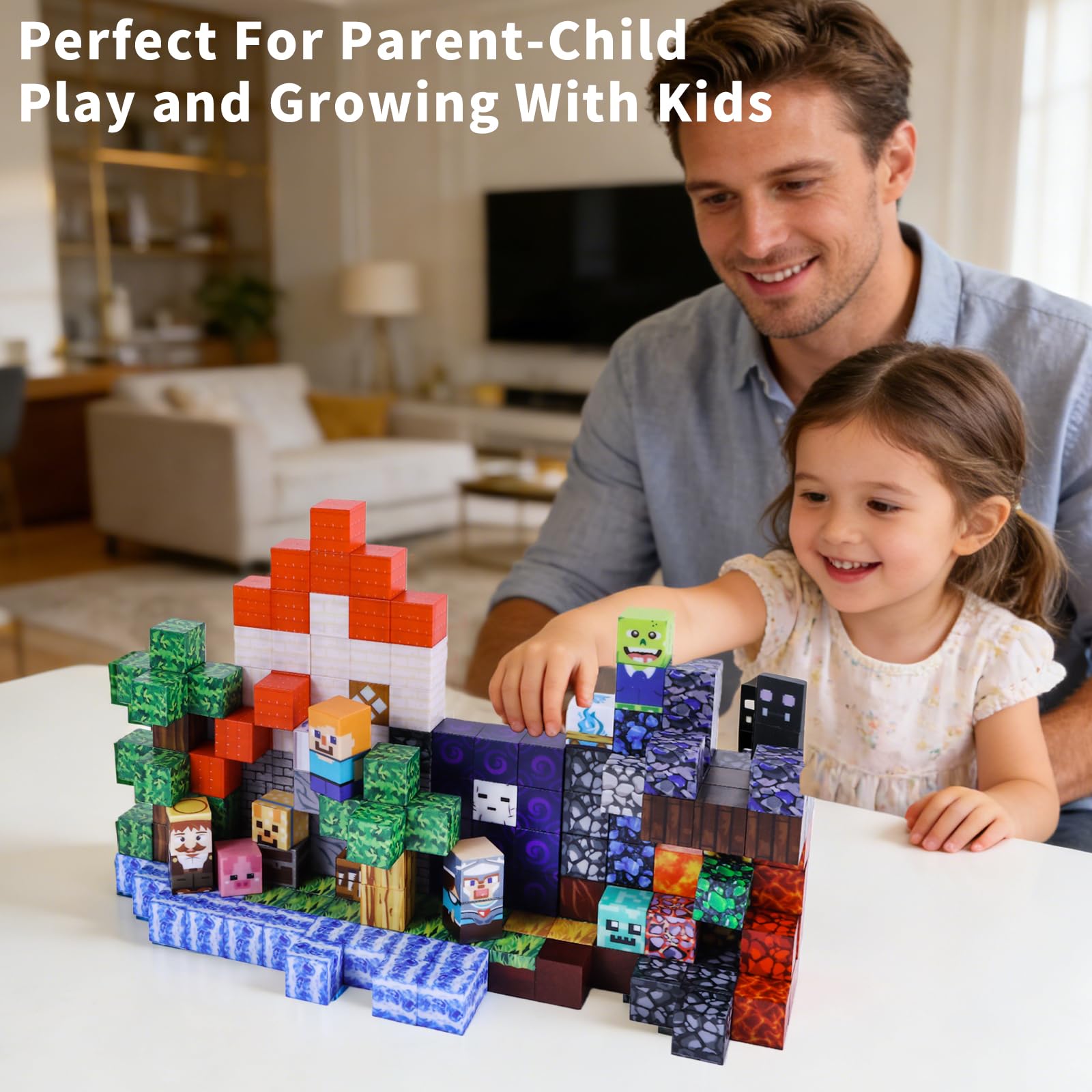 MEESHEEP 300PCS Magnetic Blocks, Magnetic Building Blocks Set Educational Building Toys for Girls & Boys Age 3-10 - Image 3