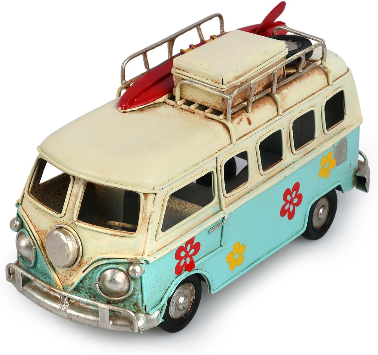 Camper Van Model 6.3 Inches Retro Classic Style Metal Beach Bus Hippie Vehicle Home Decor - Ideal Birthday Surprise - Blue
