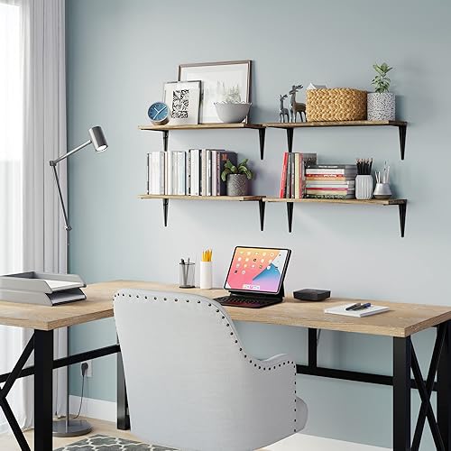 Miniatura 9 de Wallniture Arras - Estantes flotantes de 24 x 8 pulgadas para almacenamiento de pared, estantería de pared para decoración de sala de estar,