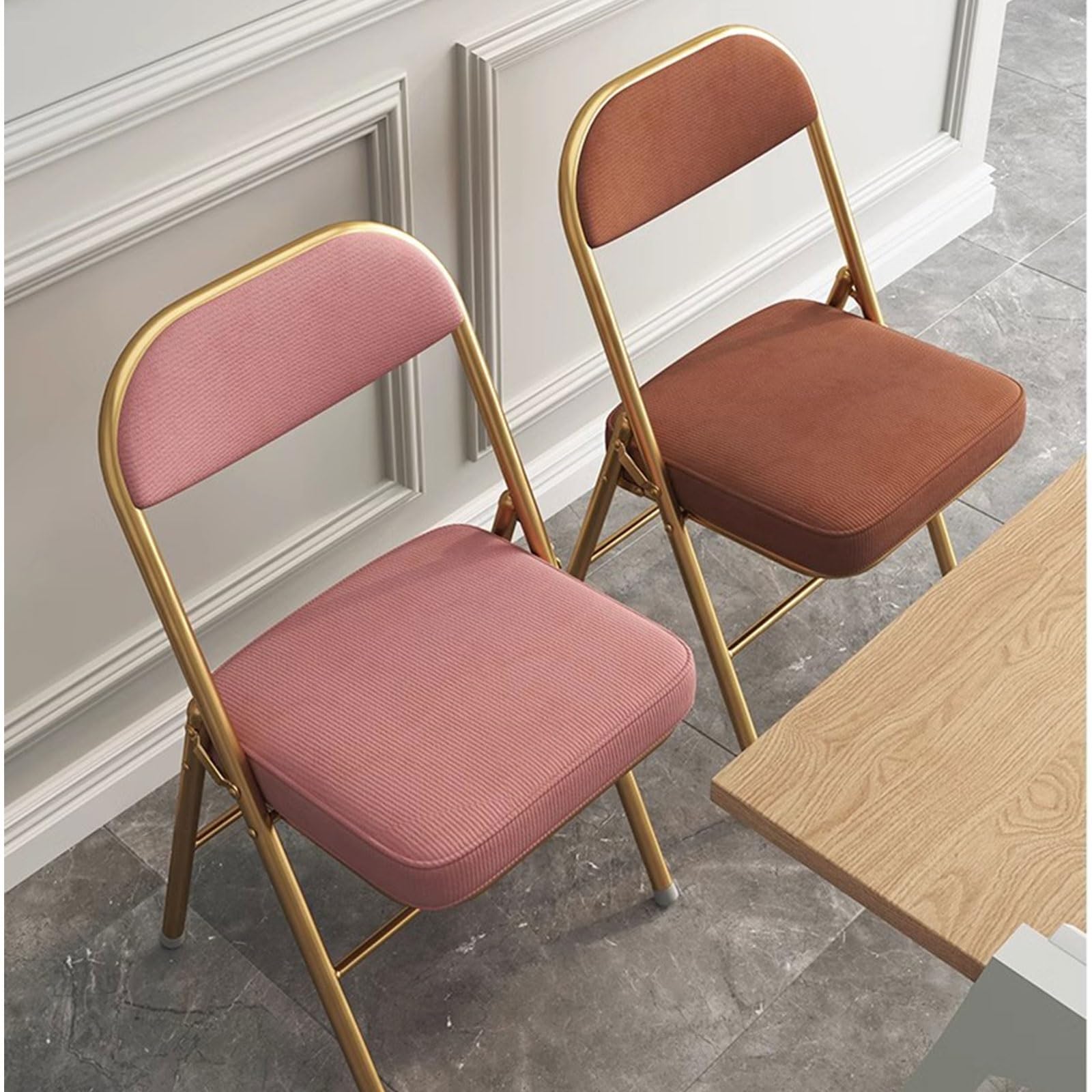 Amazon.com: YCKEGEW Velvet Fabric Modern Folding Chair Padded Seat