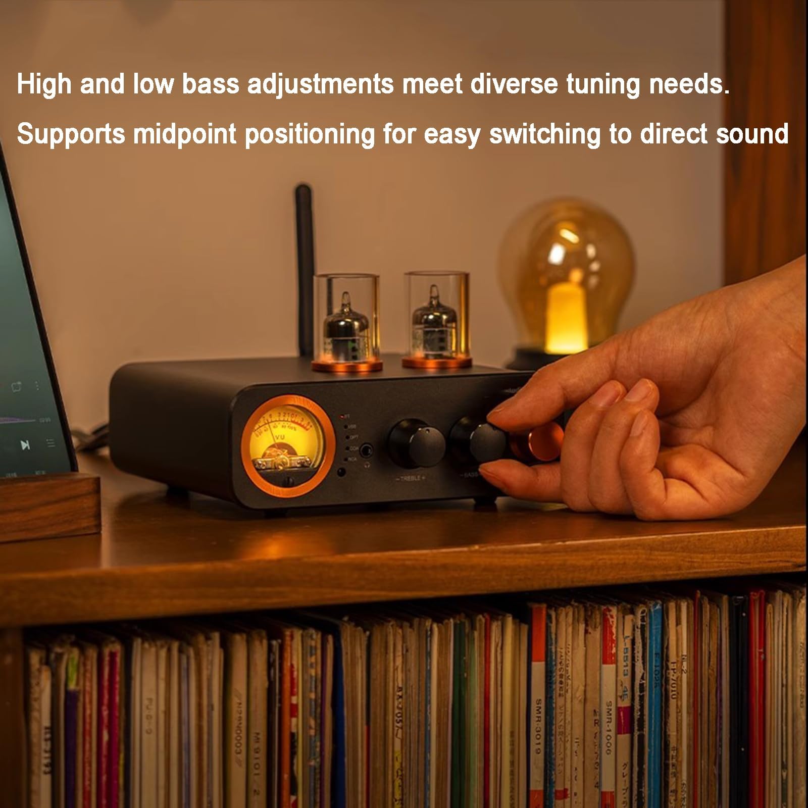 Amplificador integrado de tubo con Bluetooth, múltiples entradas y control remoto para altavoces pasivos domésticos