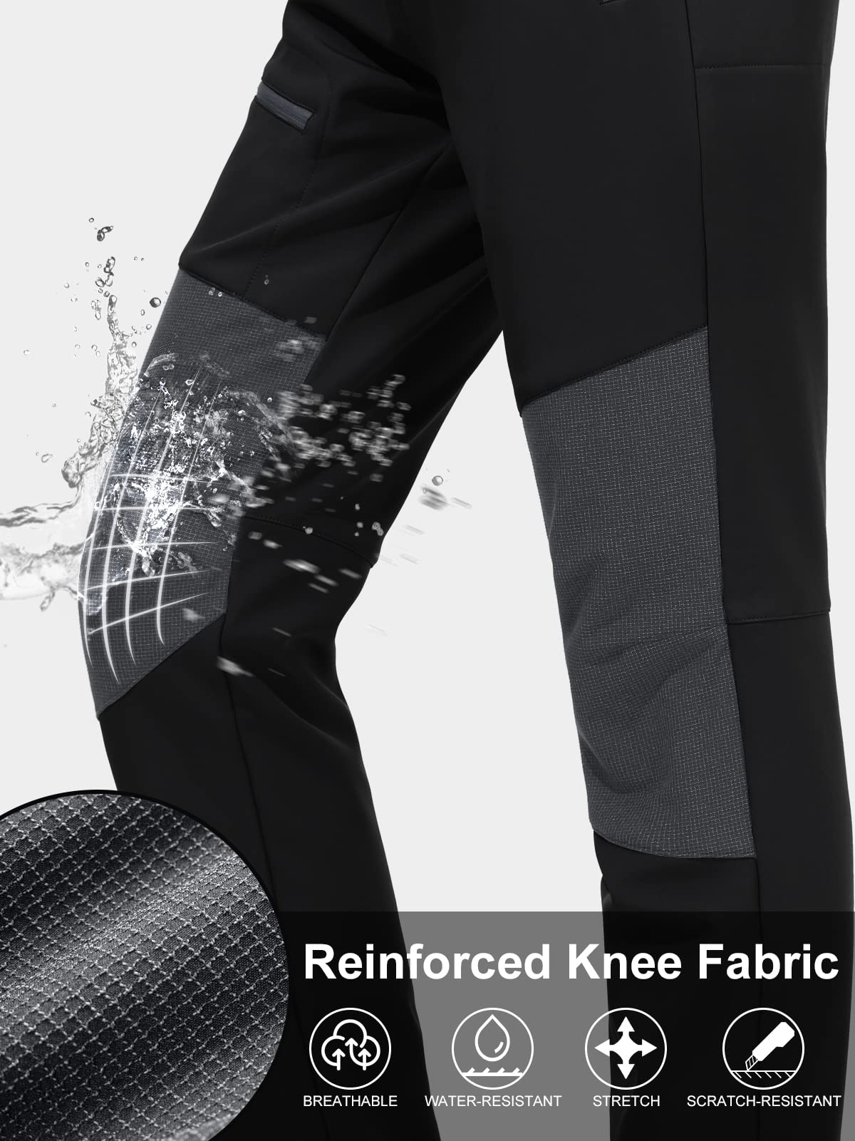 MOCOLY Pantaloni Trekking Donna Pantaloni Sci Invernali Impermeabili Felpati Termici Softshell Pantaloni Tuta Larghi Pantaloni Sportivi da Cargo per Montagna e Sport Outdoor Lavoro