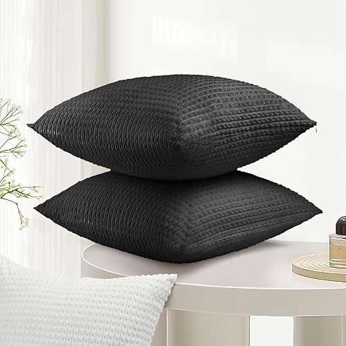 Miniatura 4 de Juego de 2 fundas de almohada de 20 x 20 pulgadas, modernas fundas de almohada decorativas para el hogar, fundas de poliéster suave para sofá,