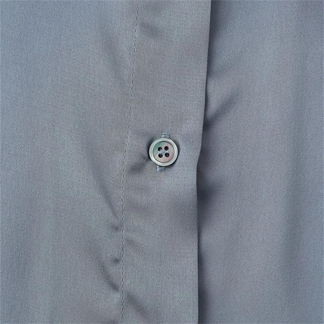 Stile delle donne Flip Collar con perline ricamato camicia, vita alta gamba dritta pantaloni Set