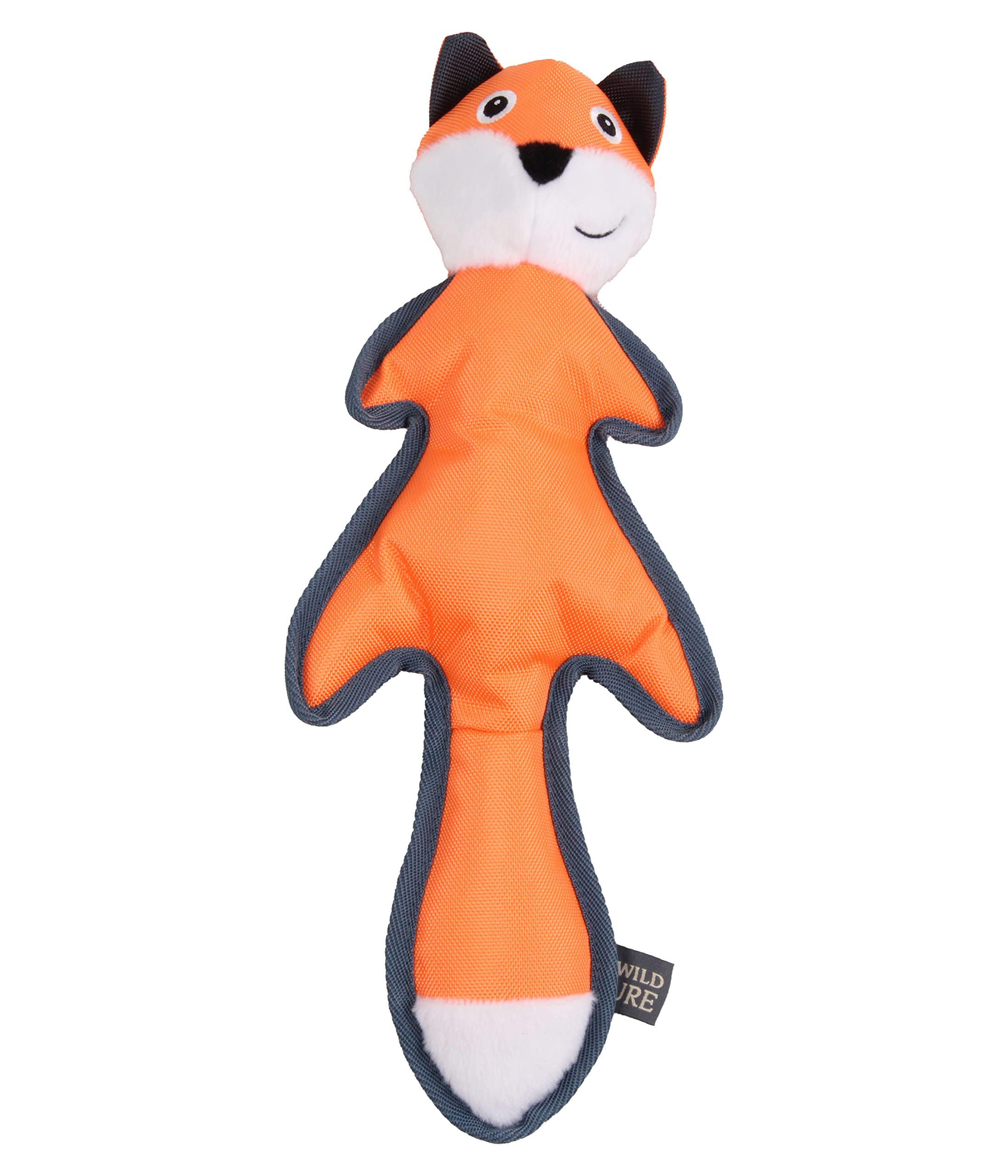 Dehner Wild Nature Outdoor Fox Dog Toy with Squeaker Approx. 42 x 18 x 7 cm Oxford Cotton Orange