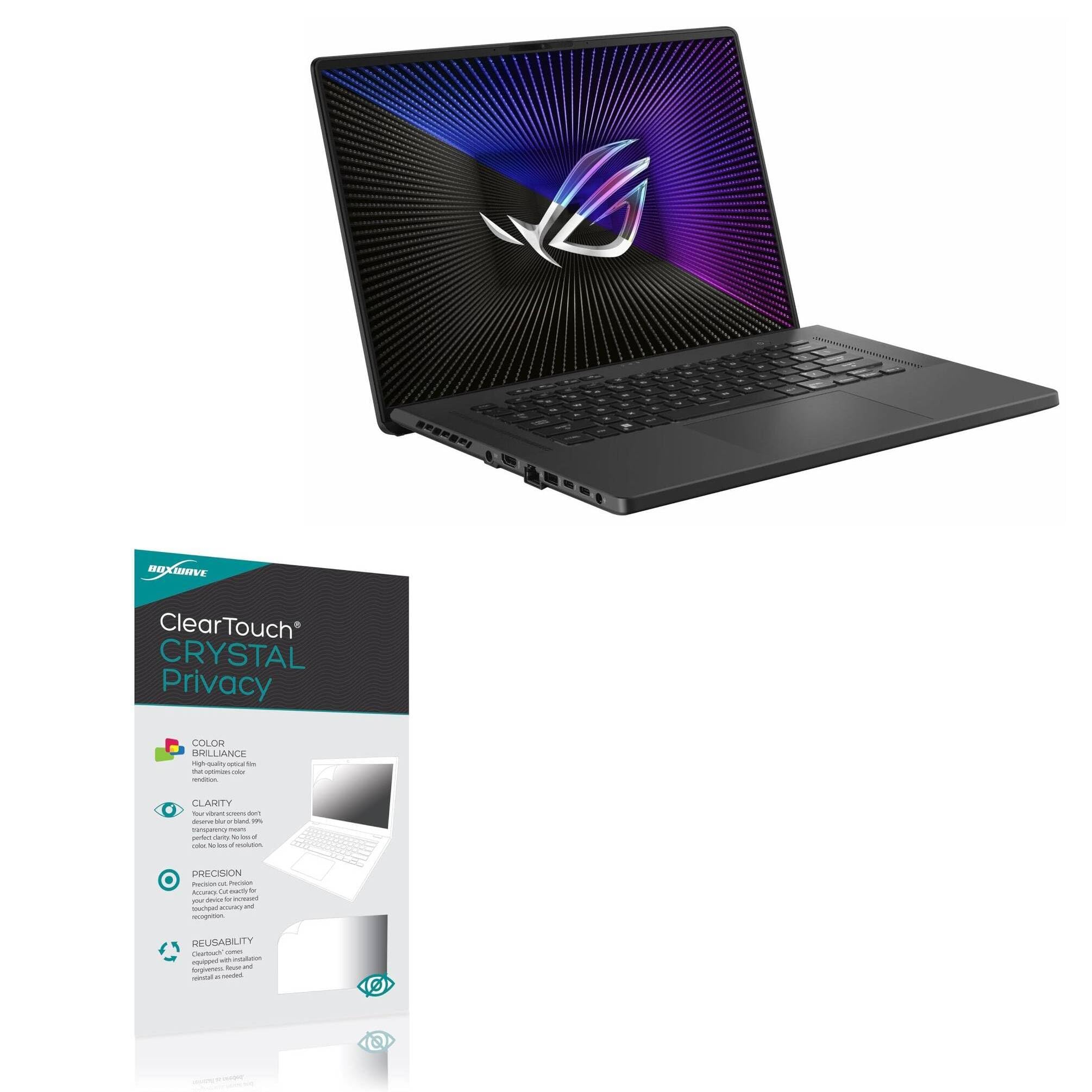 BoxWave Screen Protector Compatible with ASUS ROG Zephyrus G16 (2023) GU603 - ClearTouch Crystal Privacy (2-Pack), Privacy Screen Protector Flexible Film Clear