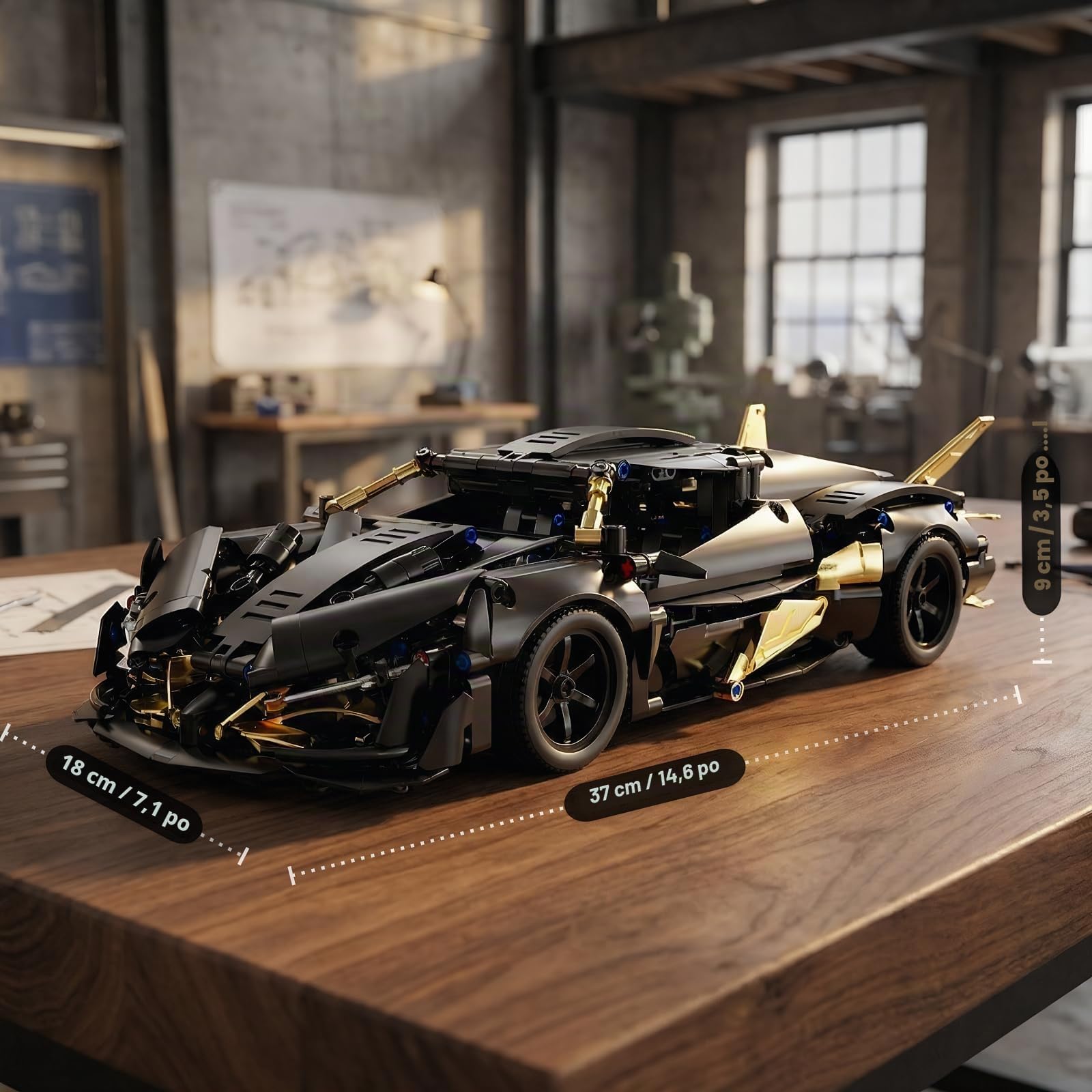 kit Voiture RC, Voiture RC, 1:14 avec LED Modèle Projet | kit voiture RC: LED avant et arrière avec système motorisé intégré; conçu pour construction en famille, conduite intérieure