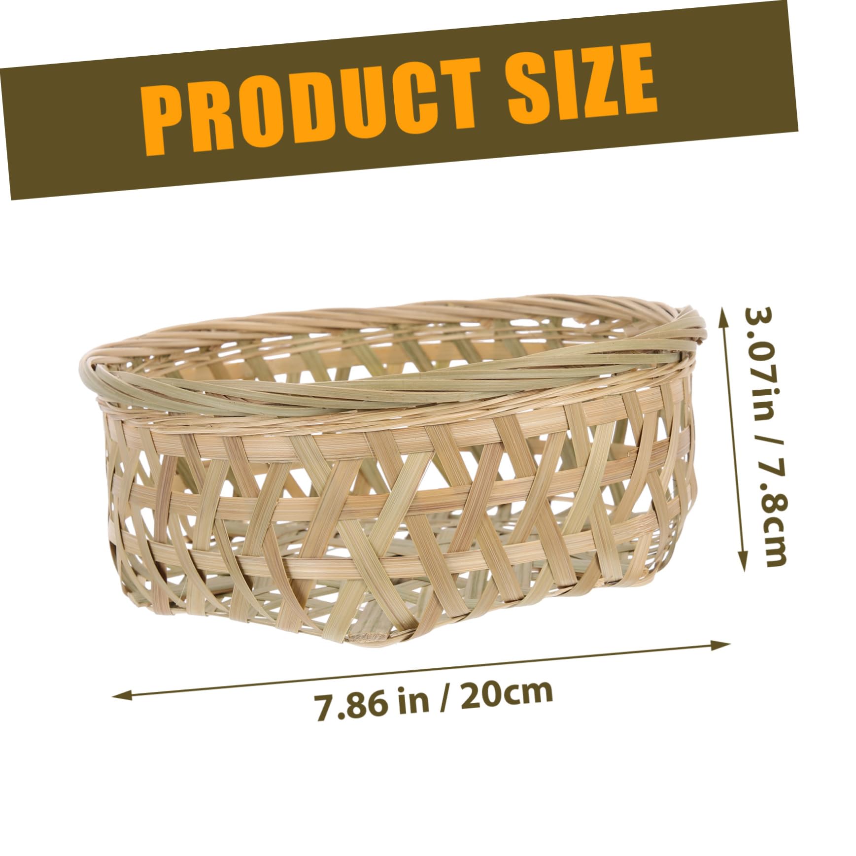 HOMOCONO Basket Food Storage Basket Rolling Pin Holder Bread Storage Baskets Wicker Decor Bread Tray Weaved Basket Woven Bread Basket Veggie Tray Hand Decor Khaki Weaving