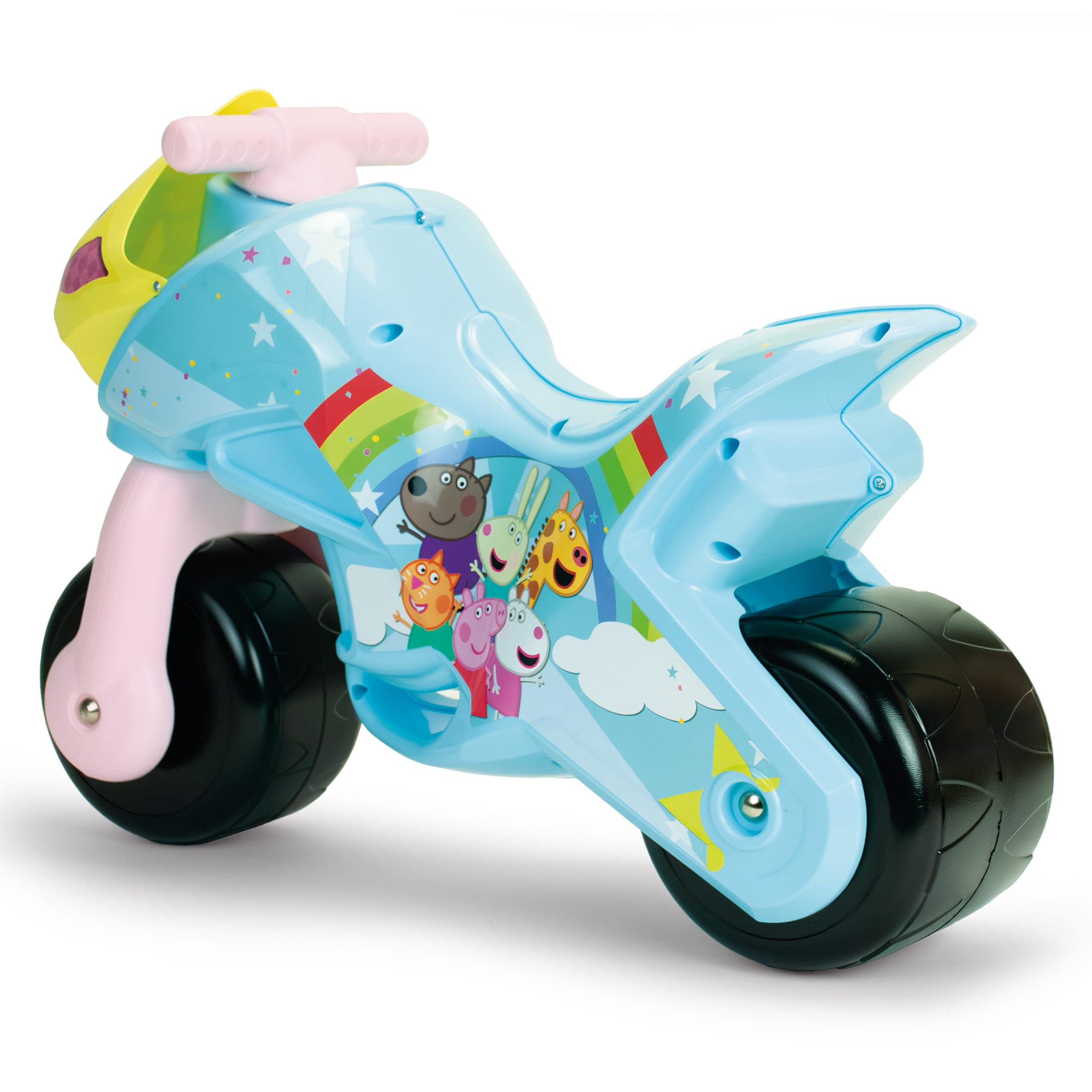 Jeździk dla dzieci 1-3 lata - Motocykl do biegania dla niemowląt Twin Dessert Peppa Pig - Moto Zabawka dla dziewczynek i chłopców - Szerokie koła - Stabilny Lekki Ergonomiczny - INJUSA