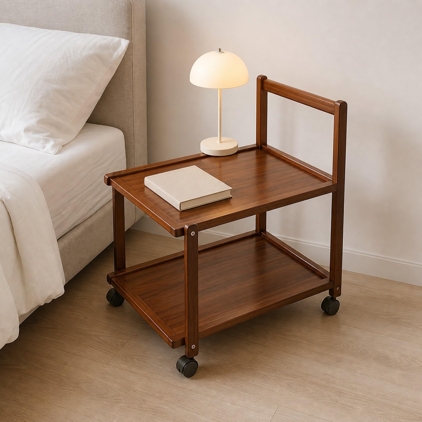 Carrello Stretto con Ripiani Compatto, 50CM, A Due Livelli