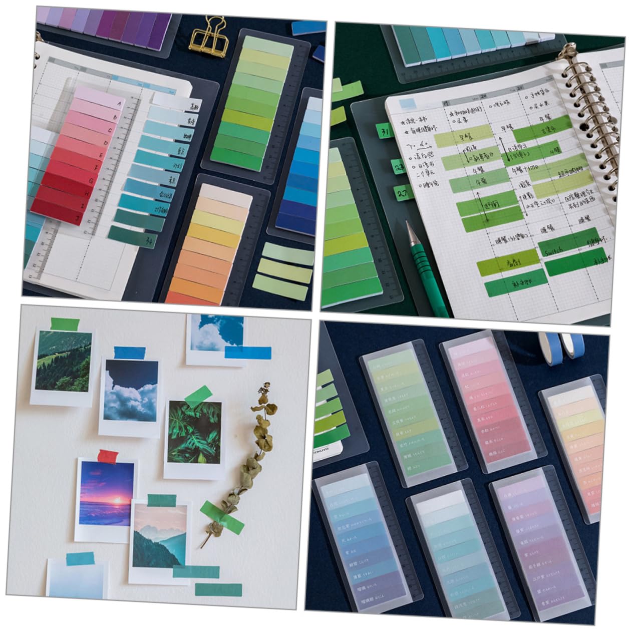 HOMSFOU 12 Sätze Praktische Haftmarker Pastellfarben Selbstklebende Index Tabs für Büro und Zuhause Transparente Notizzettel für Einfache Organisation und Kennzeichnung