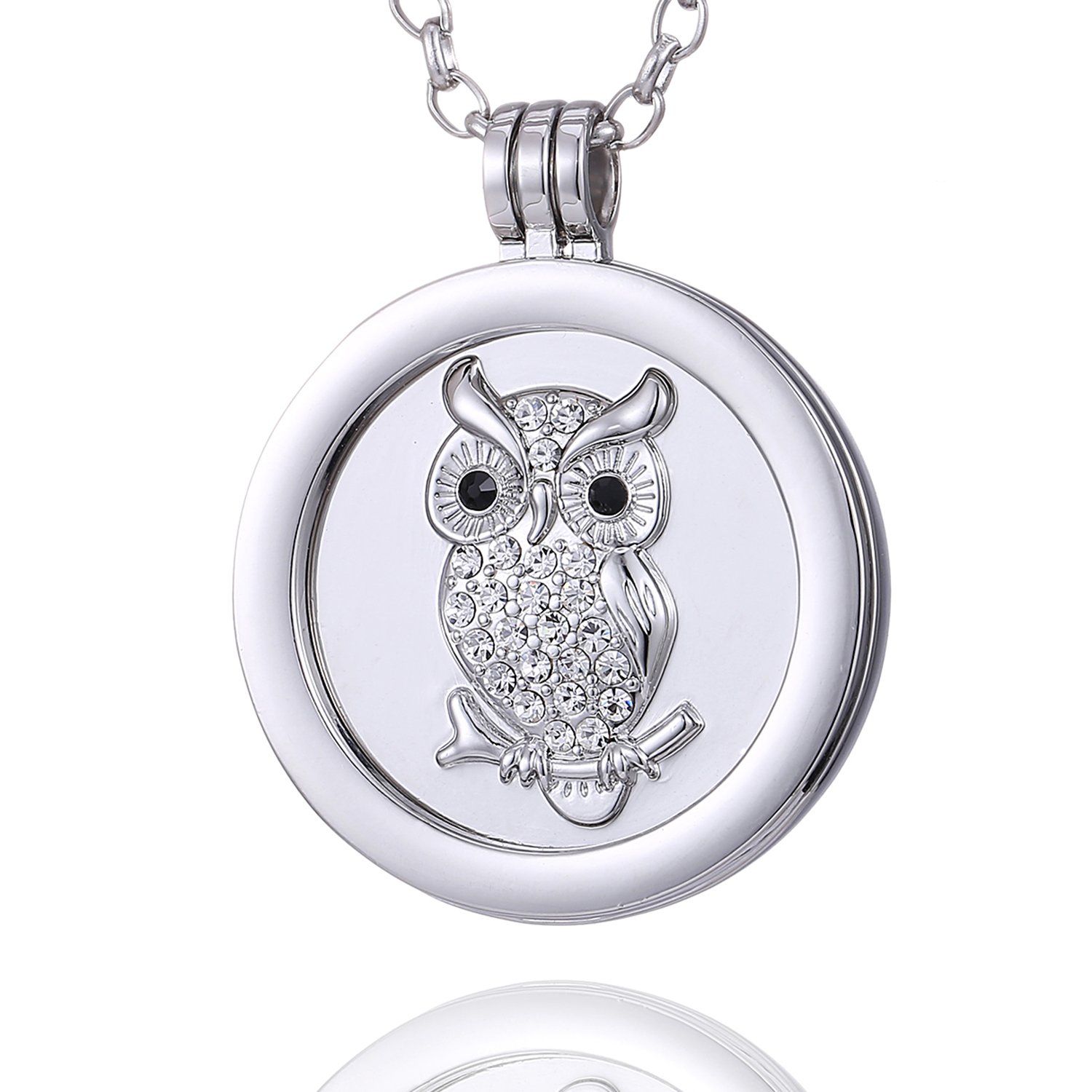 Morella Mujeres Collar 70 cm Acero Inoxidable y Colgante Amuleto Coin 33 mm en Bolsa para Joyas — view 15
