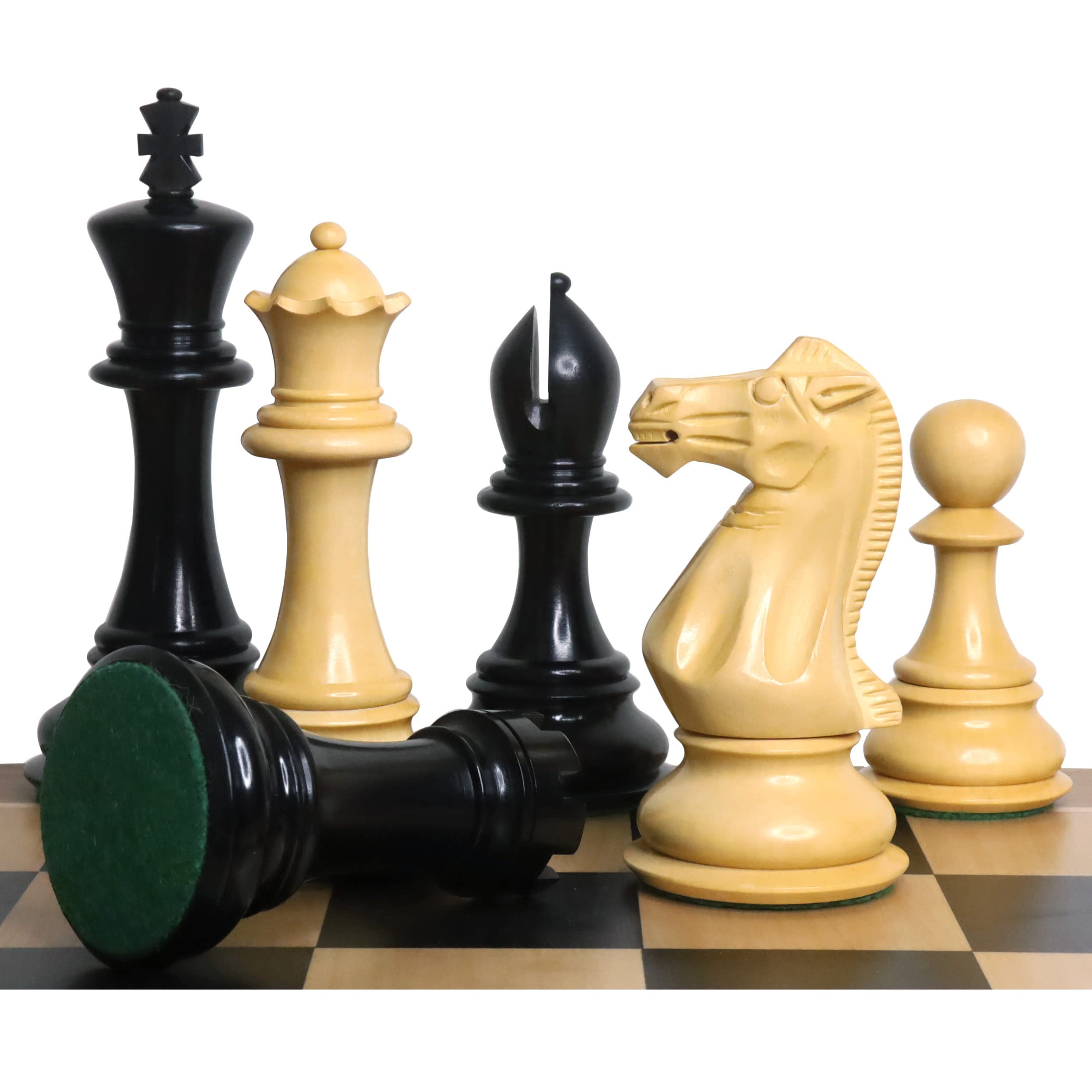 RoyalChessMall - Set di scacchi Jumbo Pro Staunton di lusso da 16 cm, in legno di ebano, peso triplo