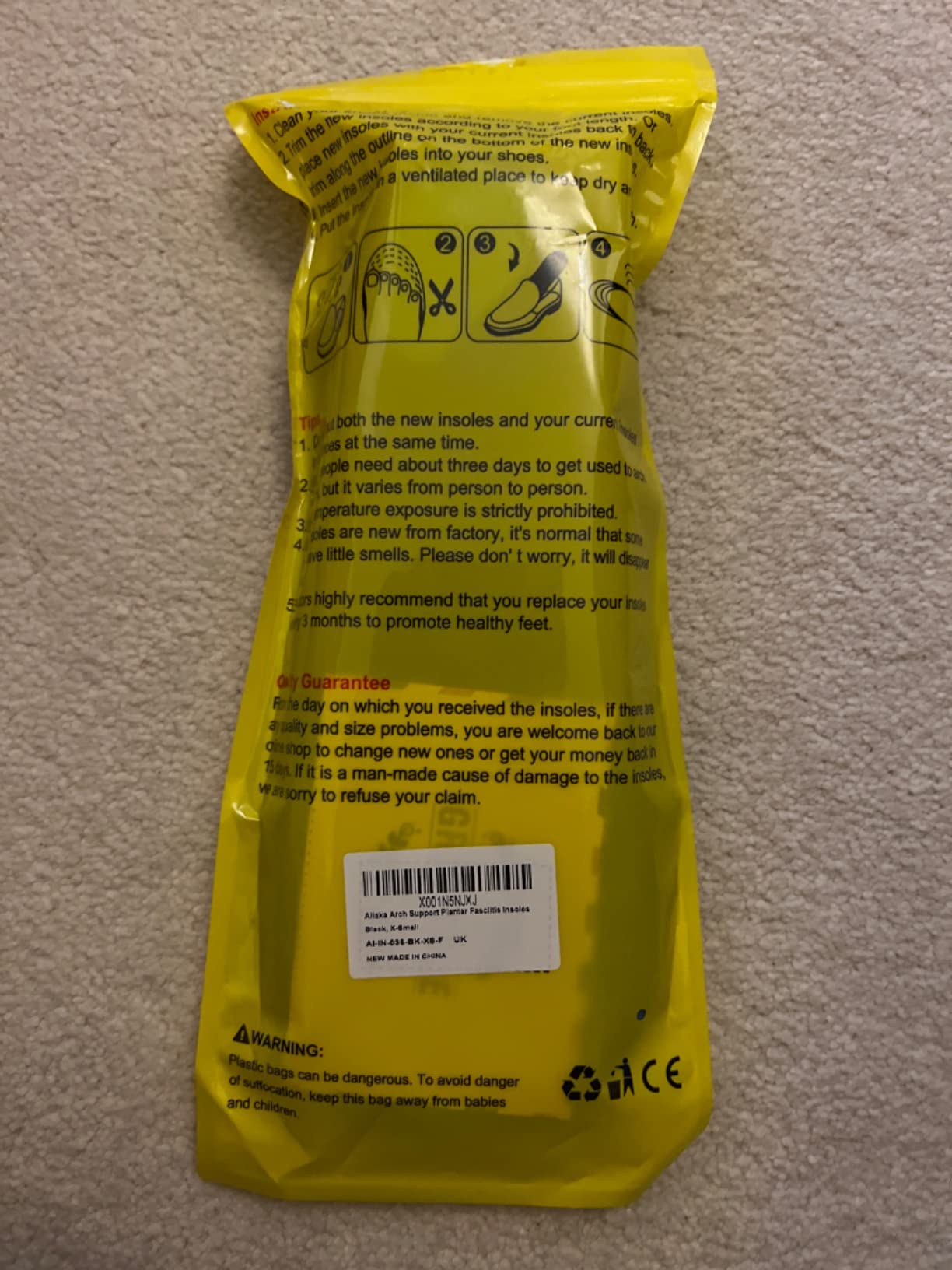 Ailaka High Arch Support Orthotic Insoles for Men and Women, Plantar ...