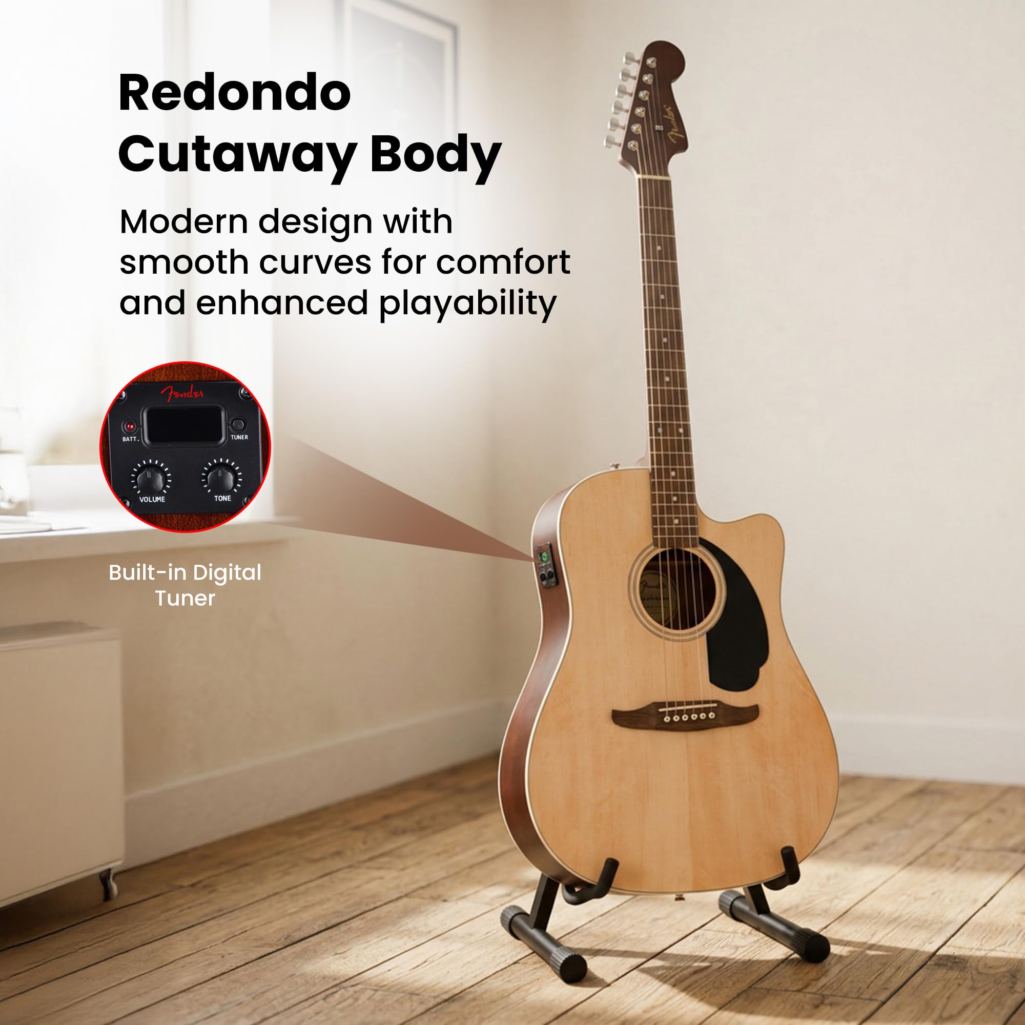 Amazon.com: Fender Redondo CE Dreadnought Acoustic-Electric Guitar