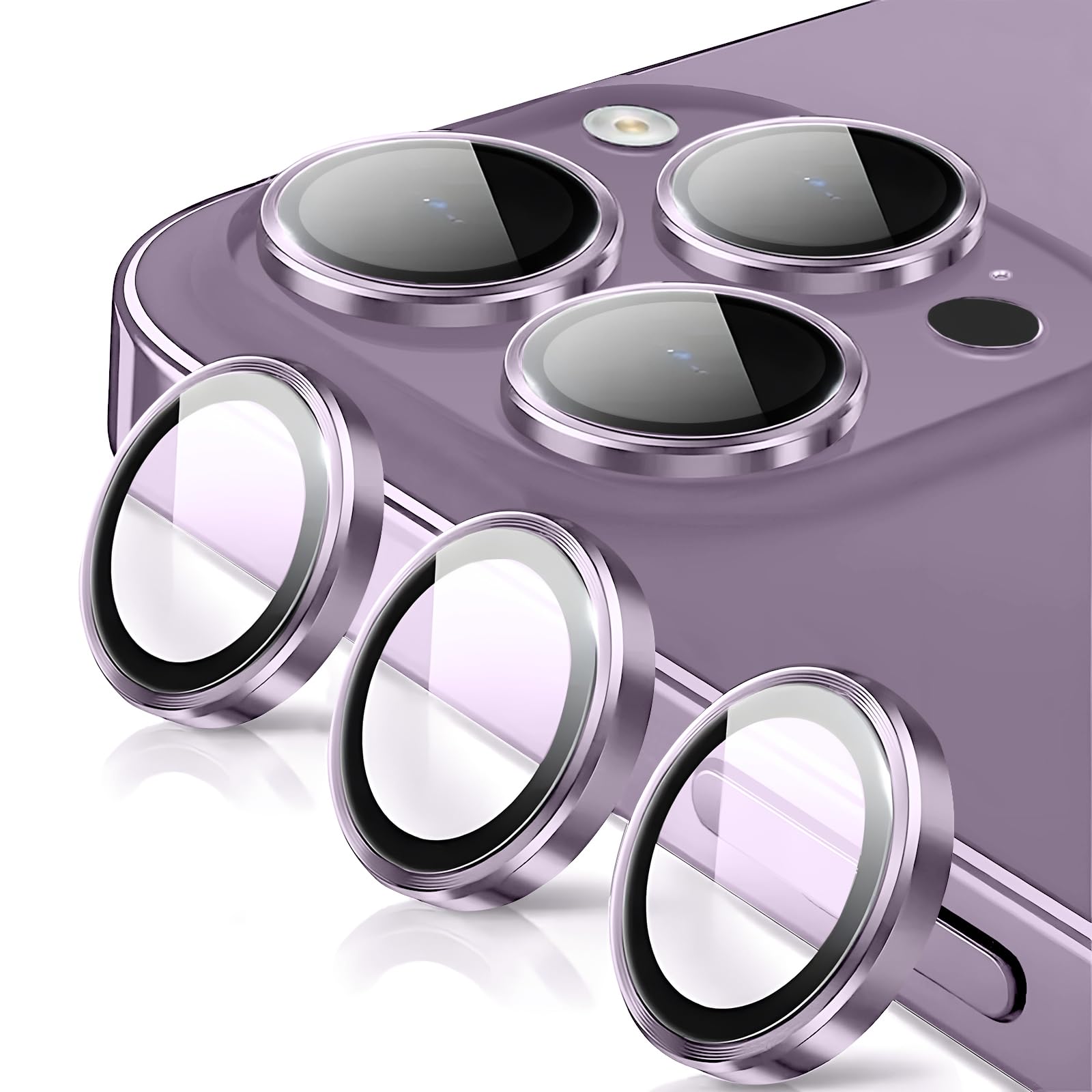 Coiwxmoi Protezione Fotocamera per iPhone 13/13 Mini,Pellicola Vetro Glitter Copri Telecamera Camera Proteggi Obiettivo HD Trasparente Lente Durezza 9H Anti-graffio Bling Diamond,Nero - 3