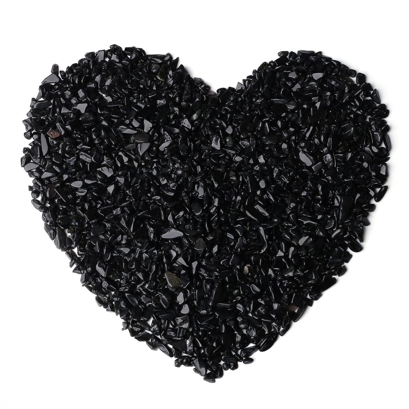 LAIDANLA Obsidian Crushed Stone Crystal Chips Bulk Natural Gemstones Healing Reiki Crystals Mini Quartz Vase Filler Aquarium Gravel 0.55lb