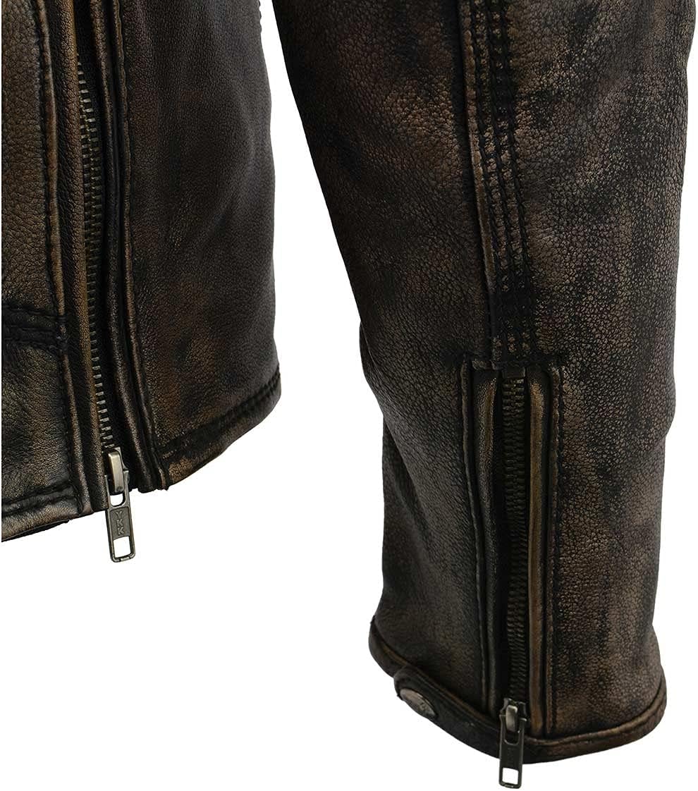 Milwaukee Leather Men's Premium Leather Motorcycle Classic MC Style Rider Jacket w/Removable Liner - Image 2